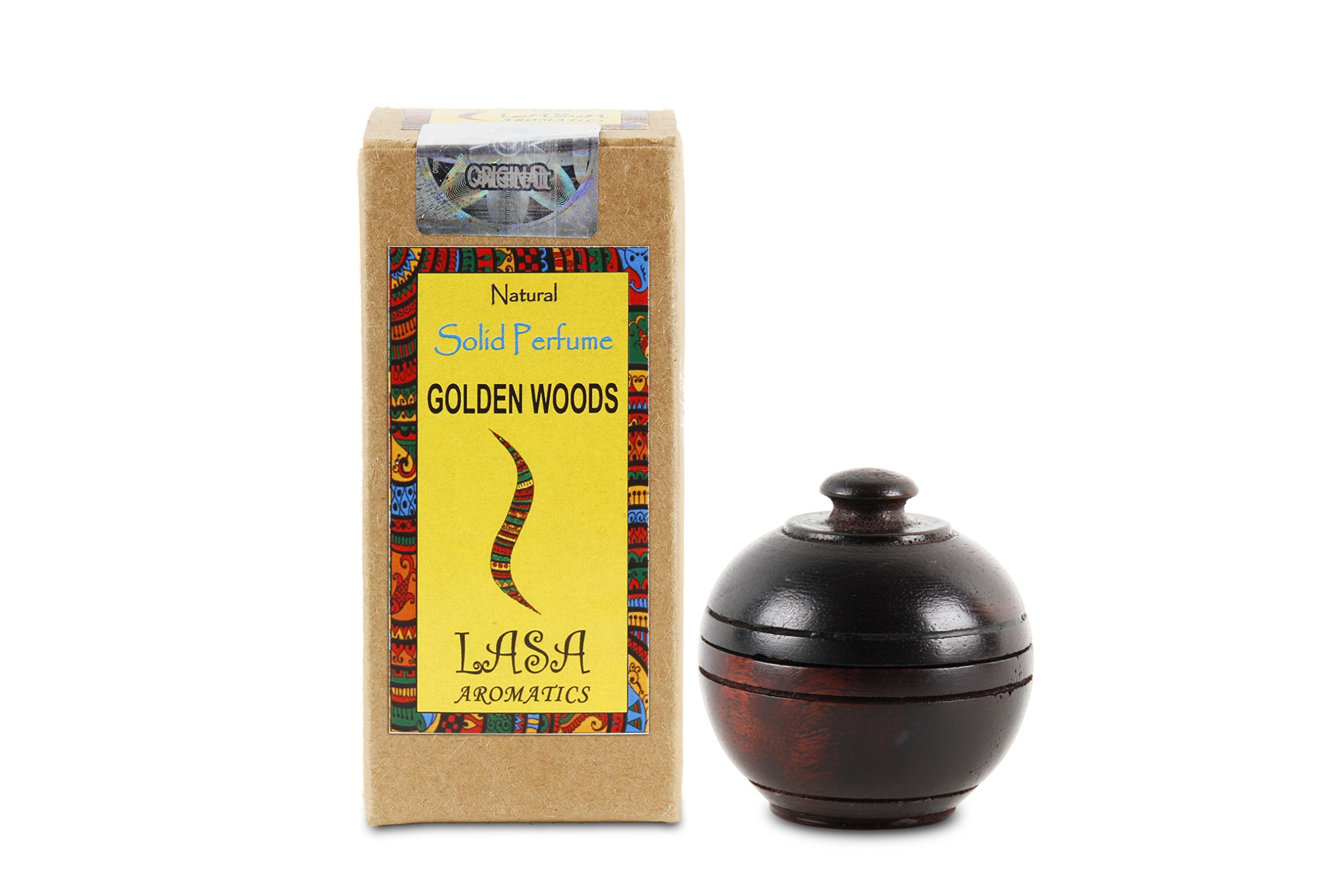 Lasa Golden Woods Solid Perfume Bottles - 6g Travel Size, Natural Aromatherapy for Women & Men - Perfect for Purse, Gym Bag & On-The-Go Fragrance Touch-Ups