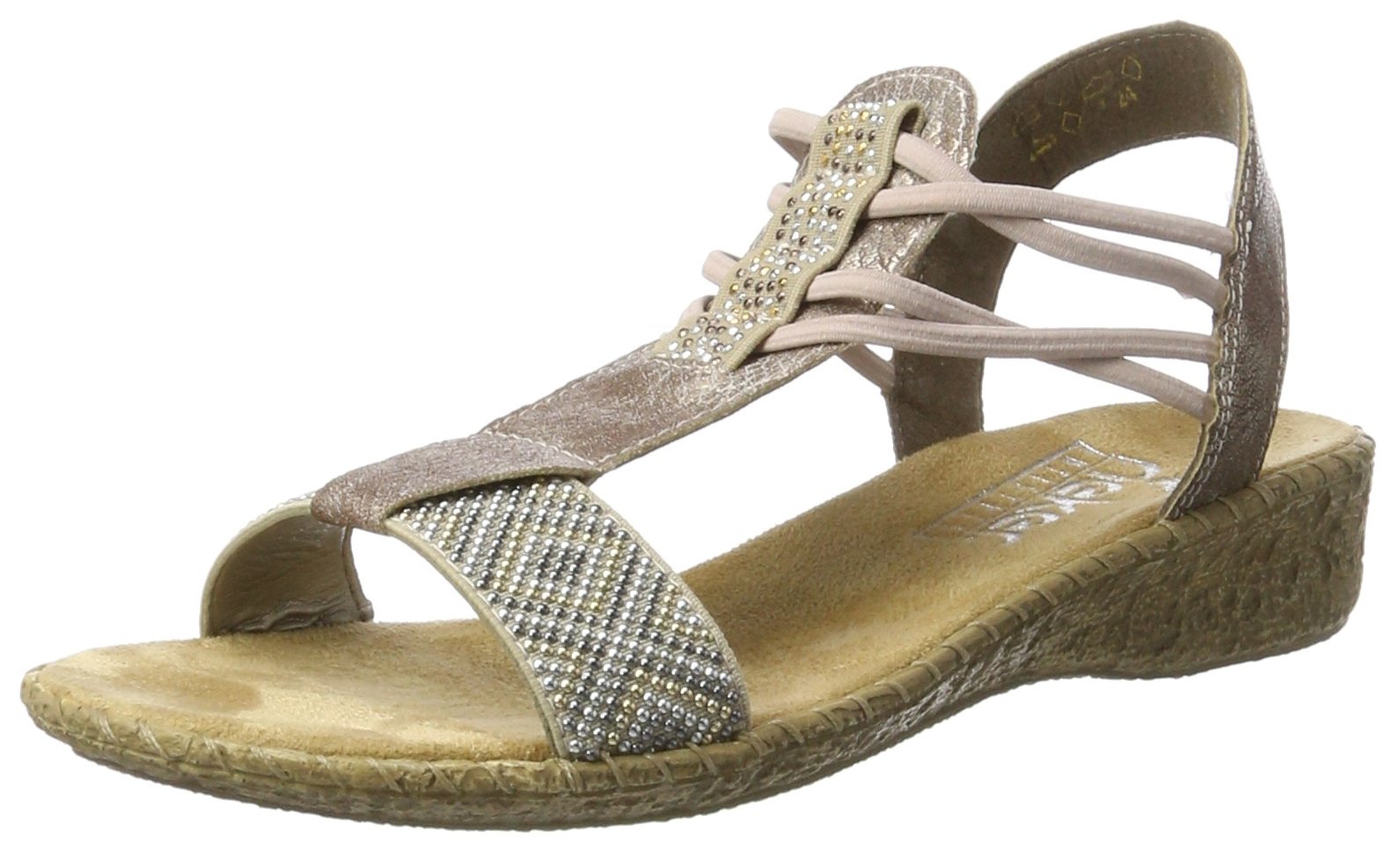 Rieker Women's Comfortable Toe Open Wedge Sandals - Breathable Summer Casual Shoes for Walking, Beach, and Outdoor Activities