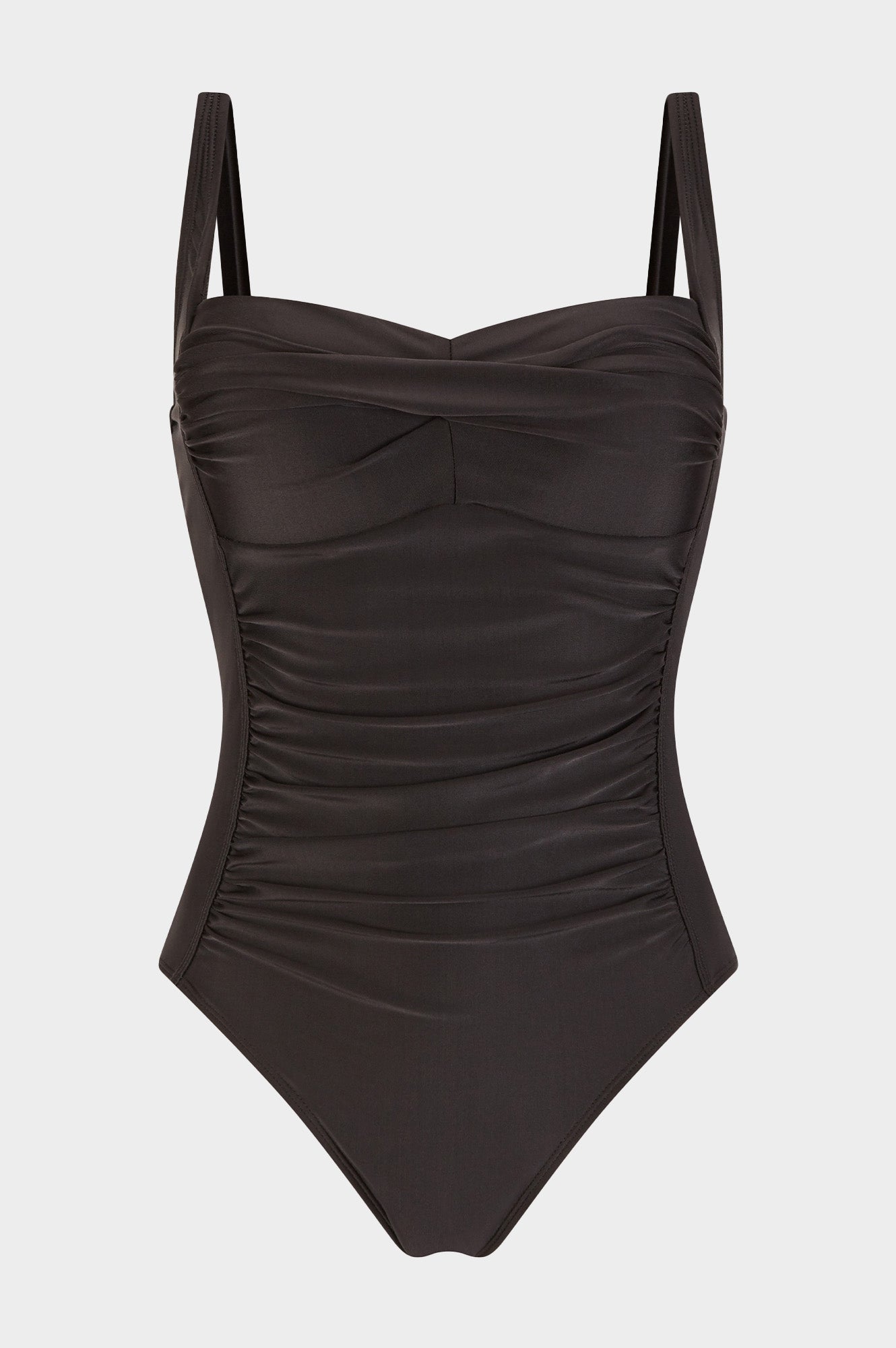 Eco-Friendly Recycled Ruched One-Piece Swimsuit for Women - Black | Sustainable Swimwear for Beach, Pool & Vacation