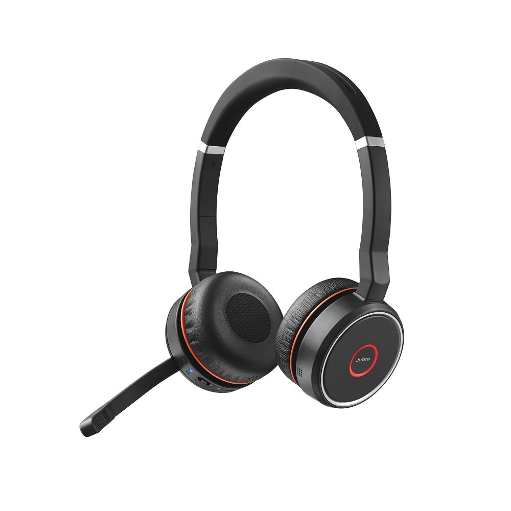 Jabra Evolve 75 UC Wireless Bluetooth Headphones with Microphone - Noise Cancelling Stereo Headset for Office & Remote Work - 15+ Hour Battery Life - USB Adapter Included - Black - Perfect for Video Calls, Online Meetings & Home Office Use