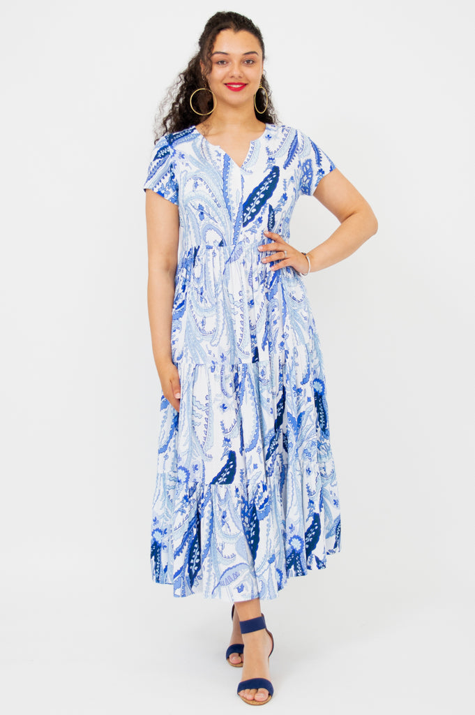 Laurita Women's Summer Dress - Radiant Floral Print, Breathable Linen Bamboo Blend, Casual Sundress for Beach Vacation & Outdoor Parties