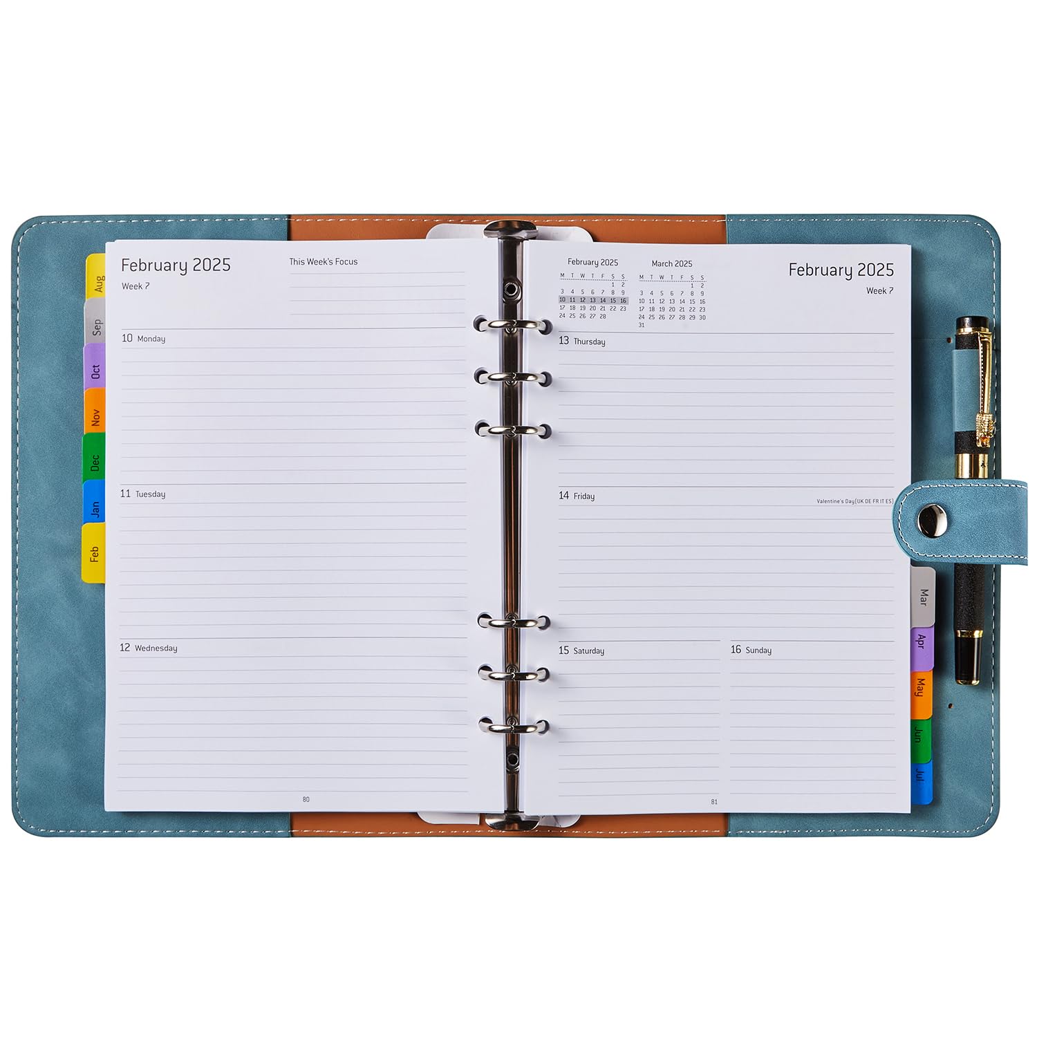 2024-2025 Academic Planner - A5 Weekly & Monthly Organizer with Refillable Pages, Monthly Tabs, Pocket & Pen Loop - Perfect for School, Work & Family Planning (August 2024 - July 2025) | Student Planner, Teacher Diary, Office Productivity Tool, Family Schedule Organizer