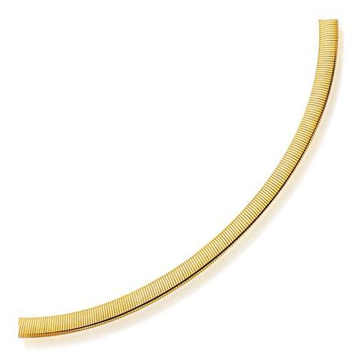 14K Two-Tone Gold Reversible Omega Necklace - 6.0mm Width, 18