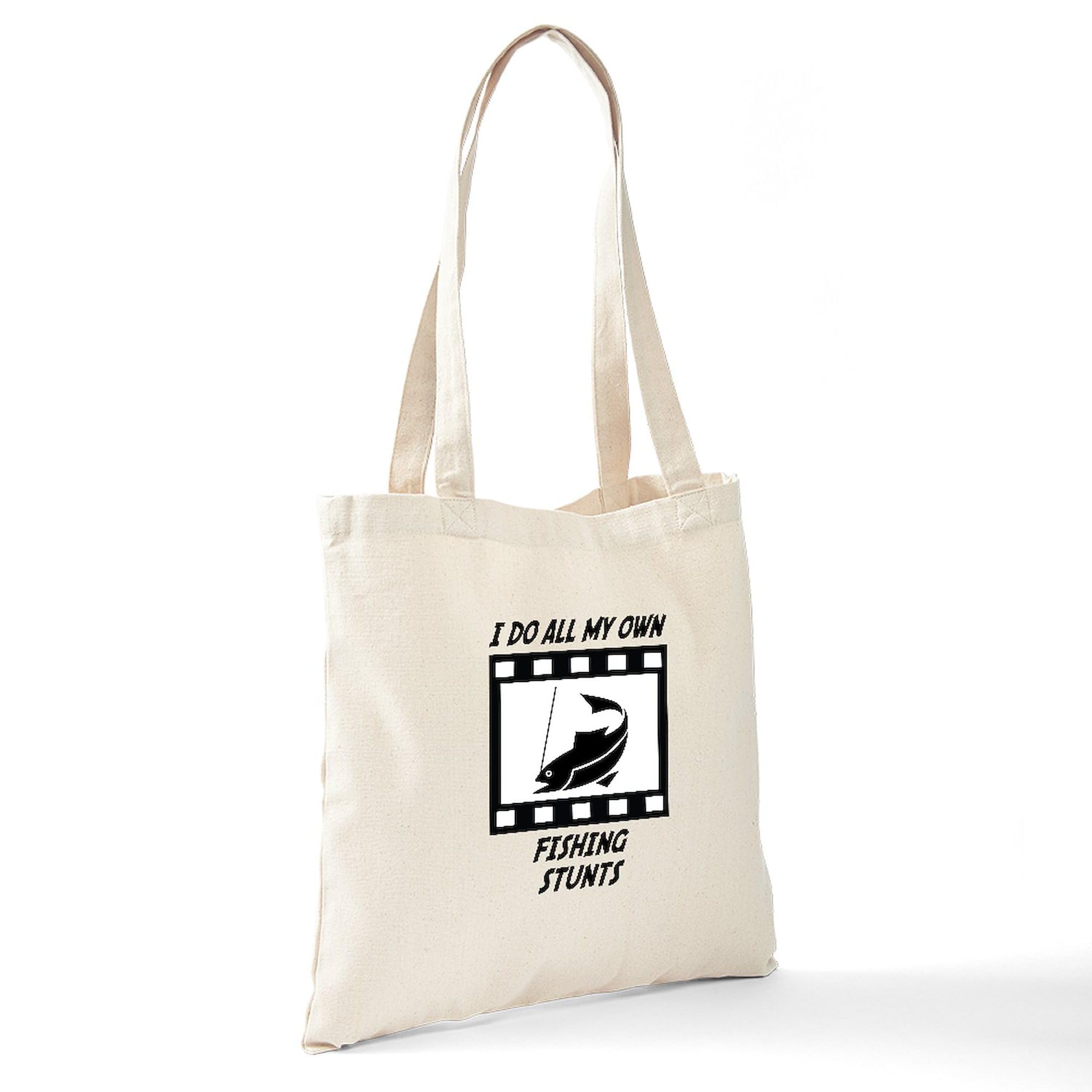 Fishing Stunts Tote Bag - Eco-Friendly Natural Canvas Reusable Shopping Bag for Groceries, Beach Trips & Outdoor Adventures | CafePress