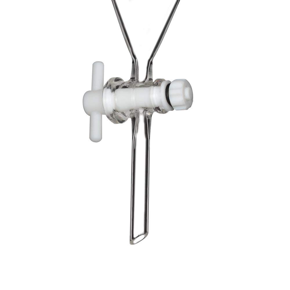 Labasics 500ml Borosilicate Glass Conical Separatory Funnel with PTFE Stopcock - 500mL Lab Equipment for Chemical Extraction, Liquid Separation & Organic Chemistry Experiments
