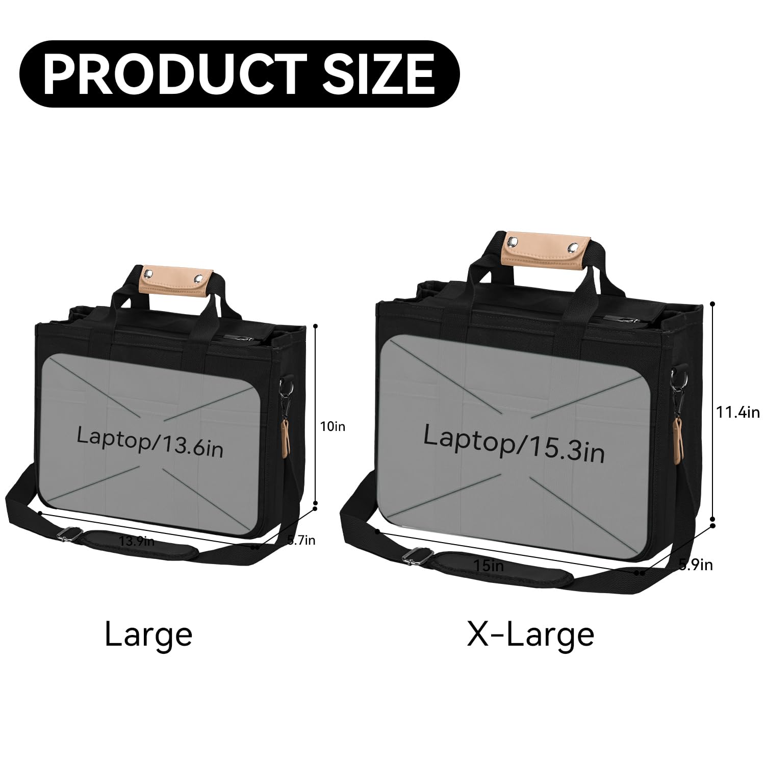 VOFANK Large Canvas Tote Bag for Women with Zipper & Multiple Compartments - Durable Work Bag, Crossbody Shoulder Bag & Travel Handbag | Perfect for Office, Shopping, Beach & Daily Use