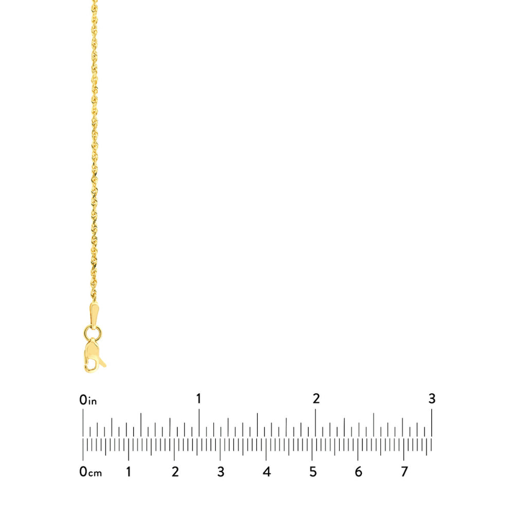 14K Gold Diamond Cut Rope Chain Necklace - 18 Inch Solid Gold Rope Chain for Men & Women | Perfect for Layering, Gifts & Everyday Wear