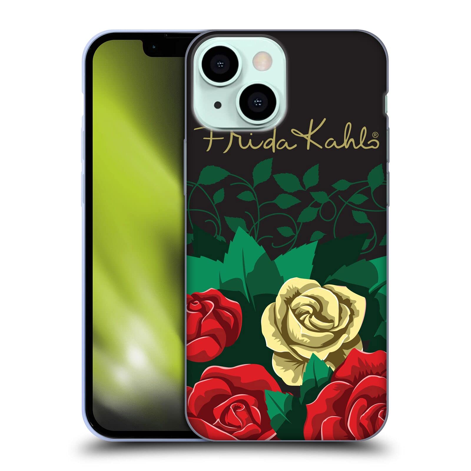 Frida Kahlo Blooms Roses Soft Gel Phone Case - Officially Licensed for Apple iPhone 13 Mini | Artistic Protective Cover for Everyday Use & Gift Giving