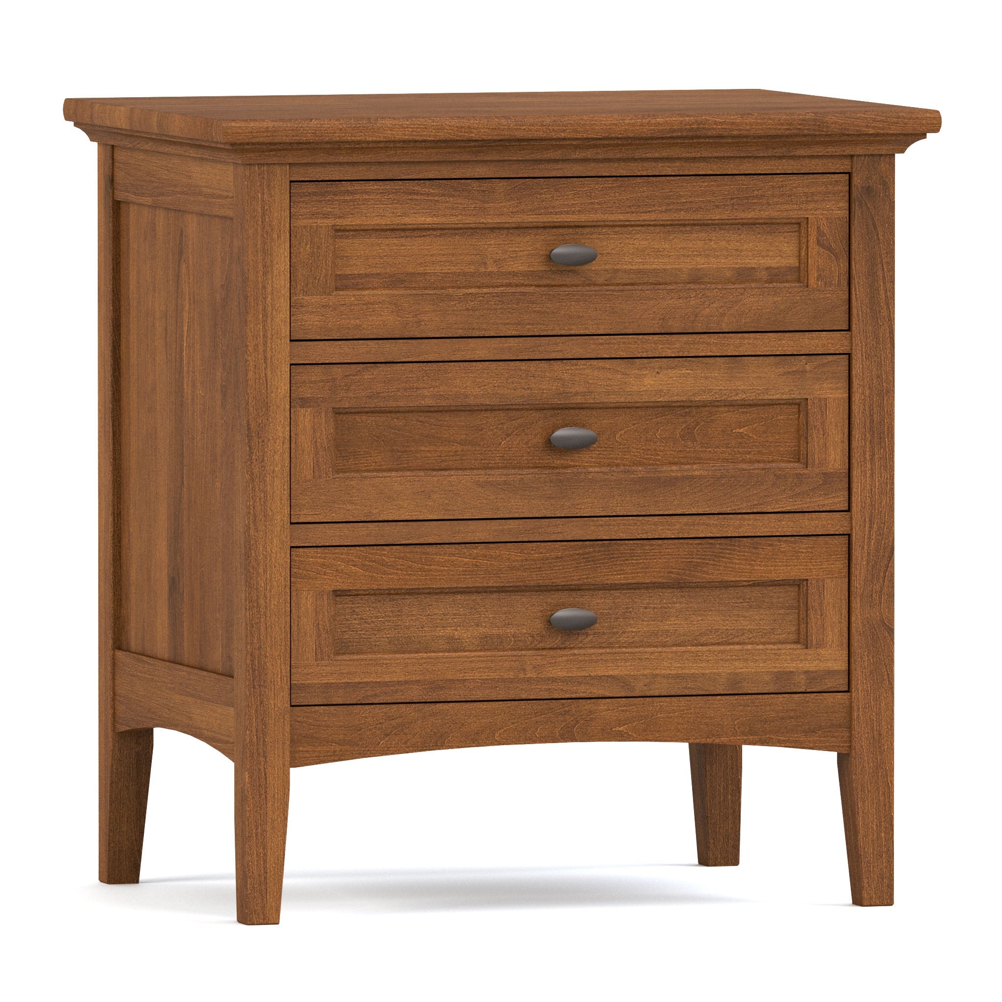 Revere Three Drawer Nightstand - Modern Bedside Table with Storage for Bedroom, Living Room & Office - Solid Wood Night Stand with Smooth Gliding Drawers