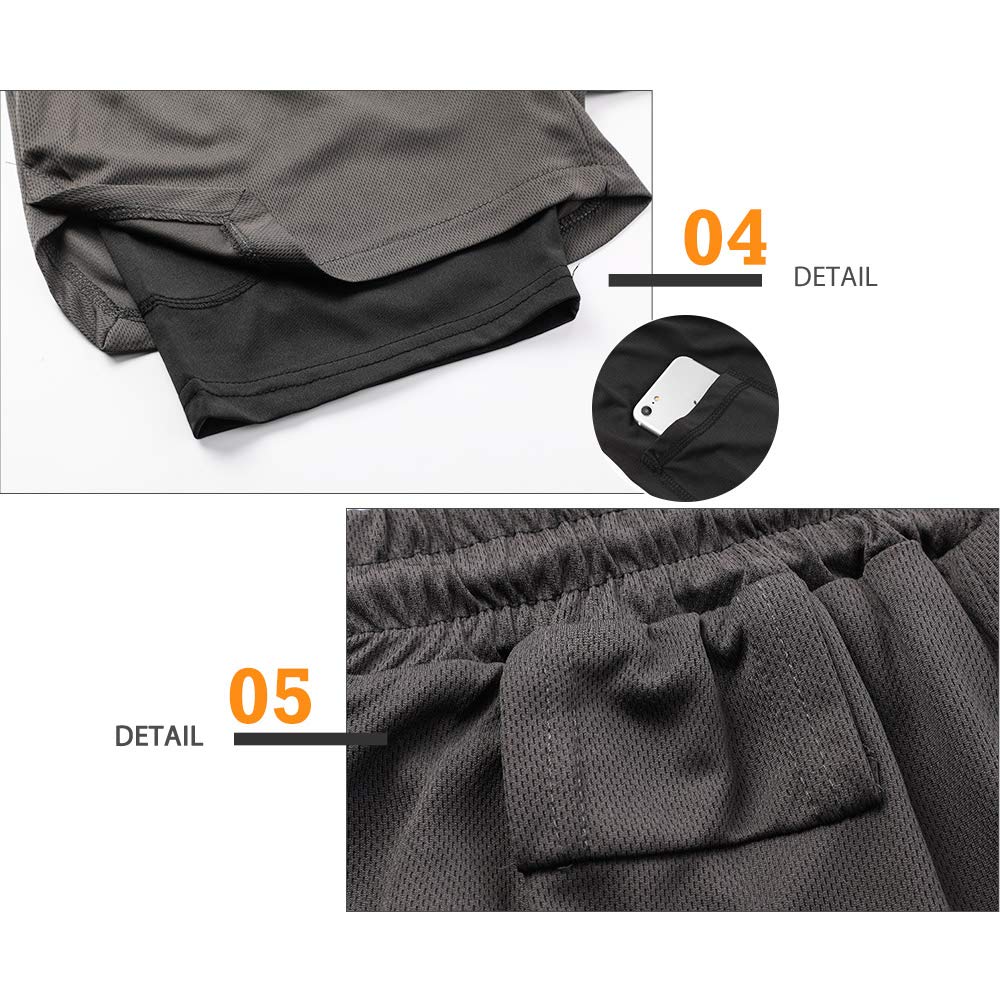 Surenow Men's Running Shorts - 2-in-1 Stealth Workout Shorts with 7-Inch Inseam for Gym, Yoga & Outdoor Sports | Lightweight Athletic Shorts for Jogging, Training & Active Lifestyle