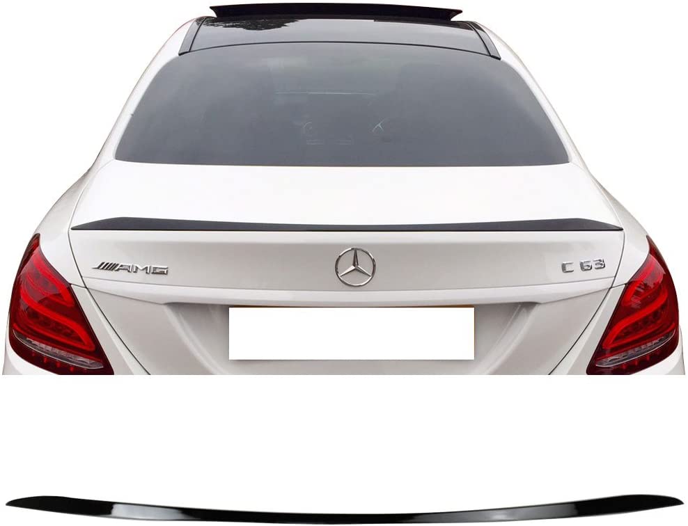 Pre-Painted Trunk Spoiler for 2015-2021 Mercedes-Benz C-Class W205 Sedan | OEM Style #040 Black ABS Rear Lip Spoiler | Enhances Aerodynamics & Sporty Look
