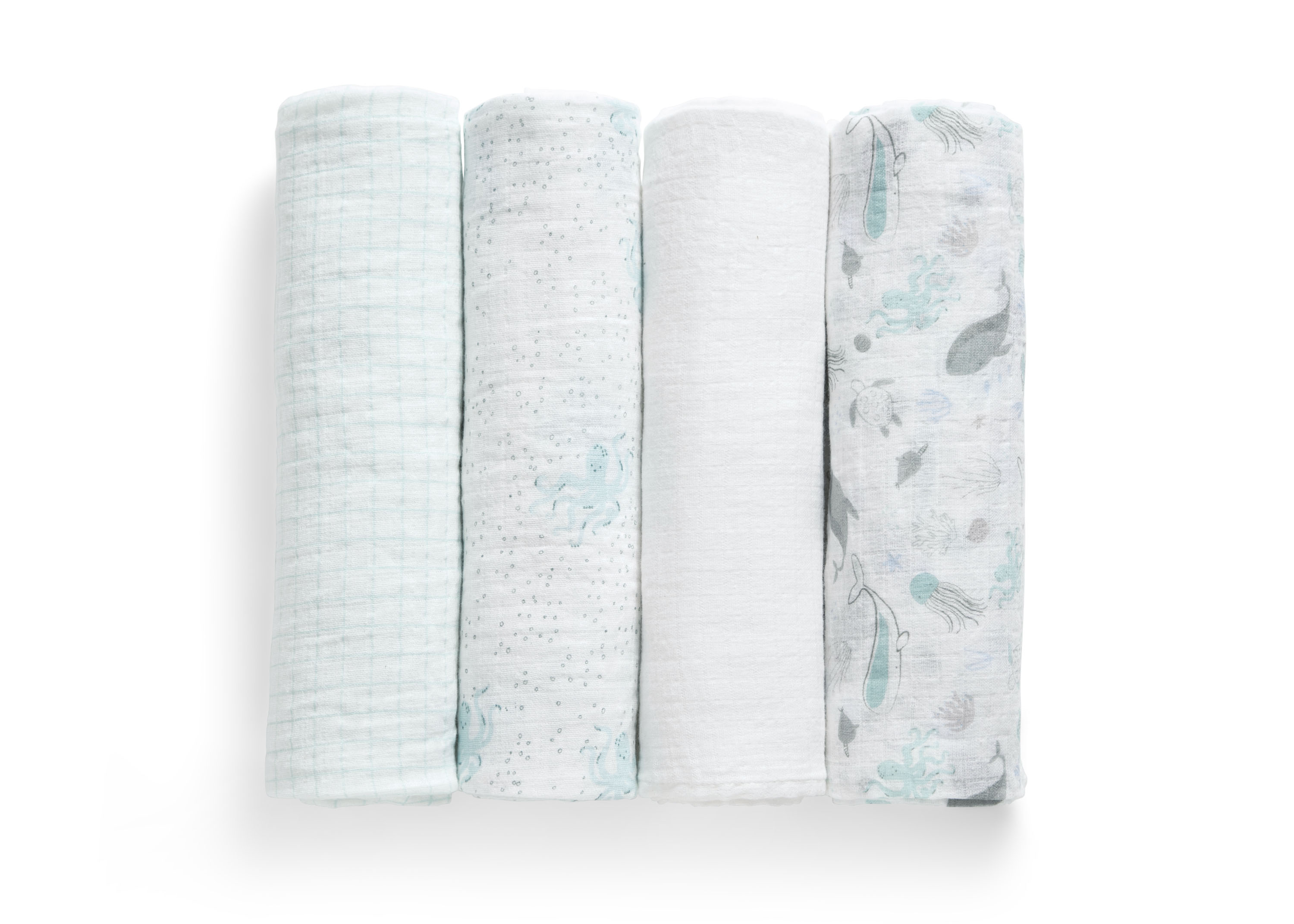 Soft 100% Cotton Muslin Baby Swaddle Blankets - 4 Pack Set for Newborns, Infants & Toddlers - Perfect for Swaddling, Nursing, Stroller & Car Seat Cover