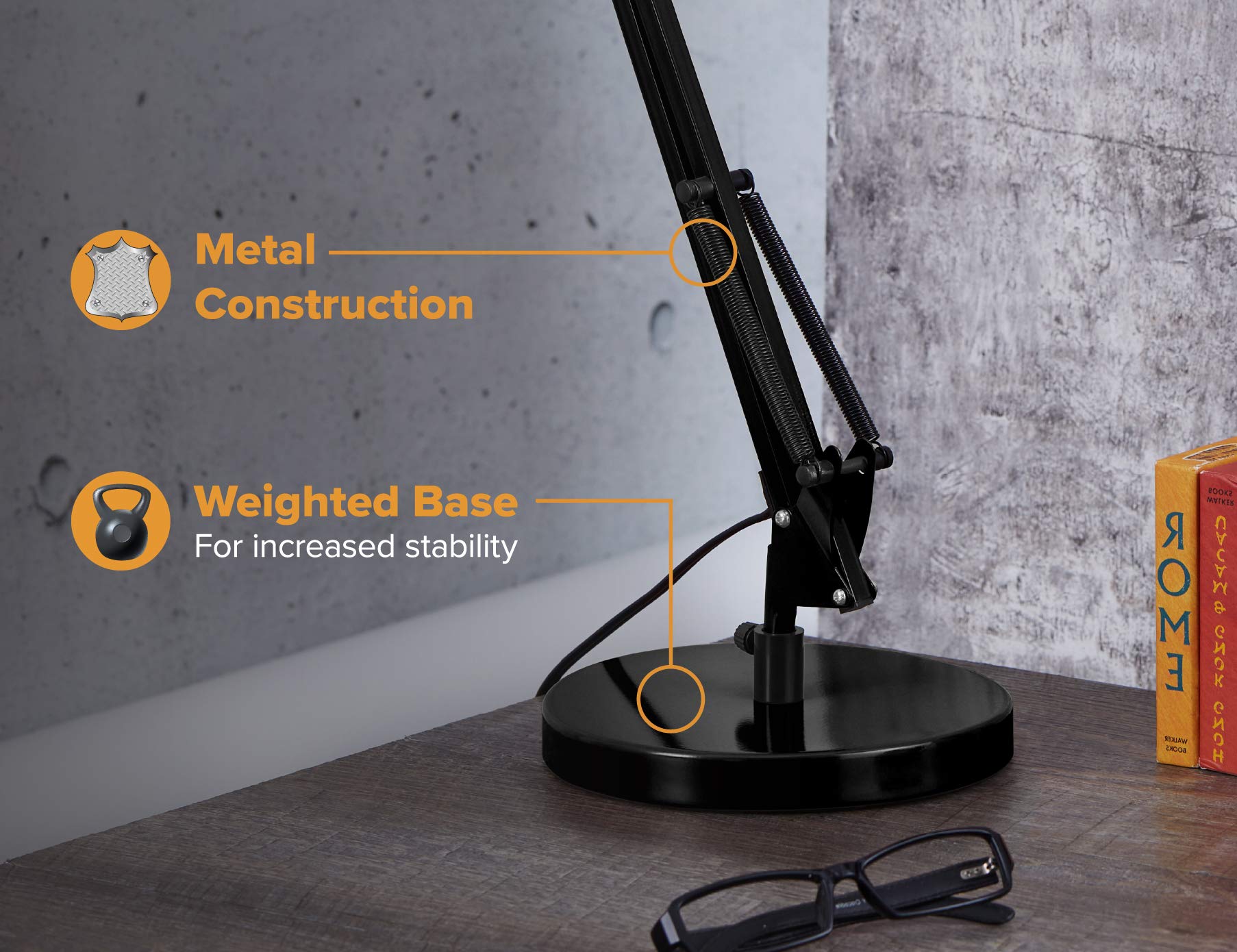 Bostitch VLF100D Swing Arm Desk Lamp - 36