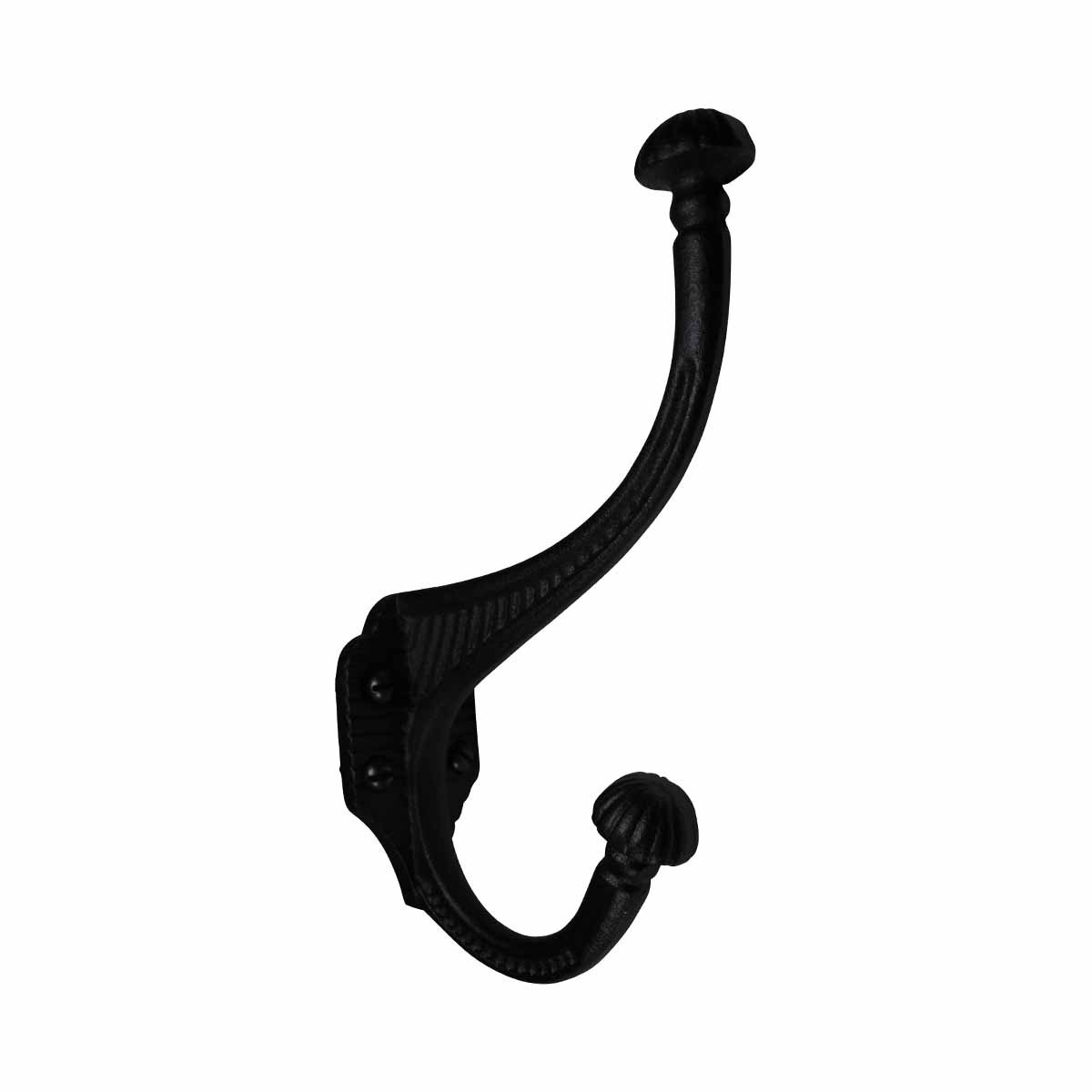 Vintage Wrought Iron Black Hat & Coat Hook - Heavy Duty Wall Mounted Entryway Organizer for Hats, Coats, Keys & Accessories | Perfect for Farmhouse, Rustic & Industrial Home Decor