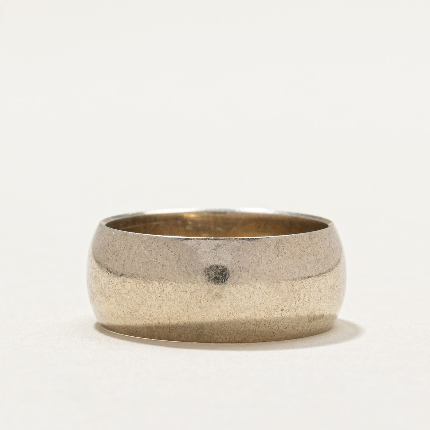 10K White Gold Cigar Band Ring for Men - 7.9mm Wide Size 6.25 - Perfect Wedding Band, Anniversary Gift & Everyday Jewelry for Him