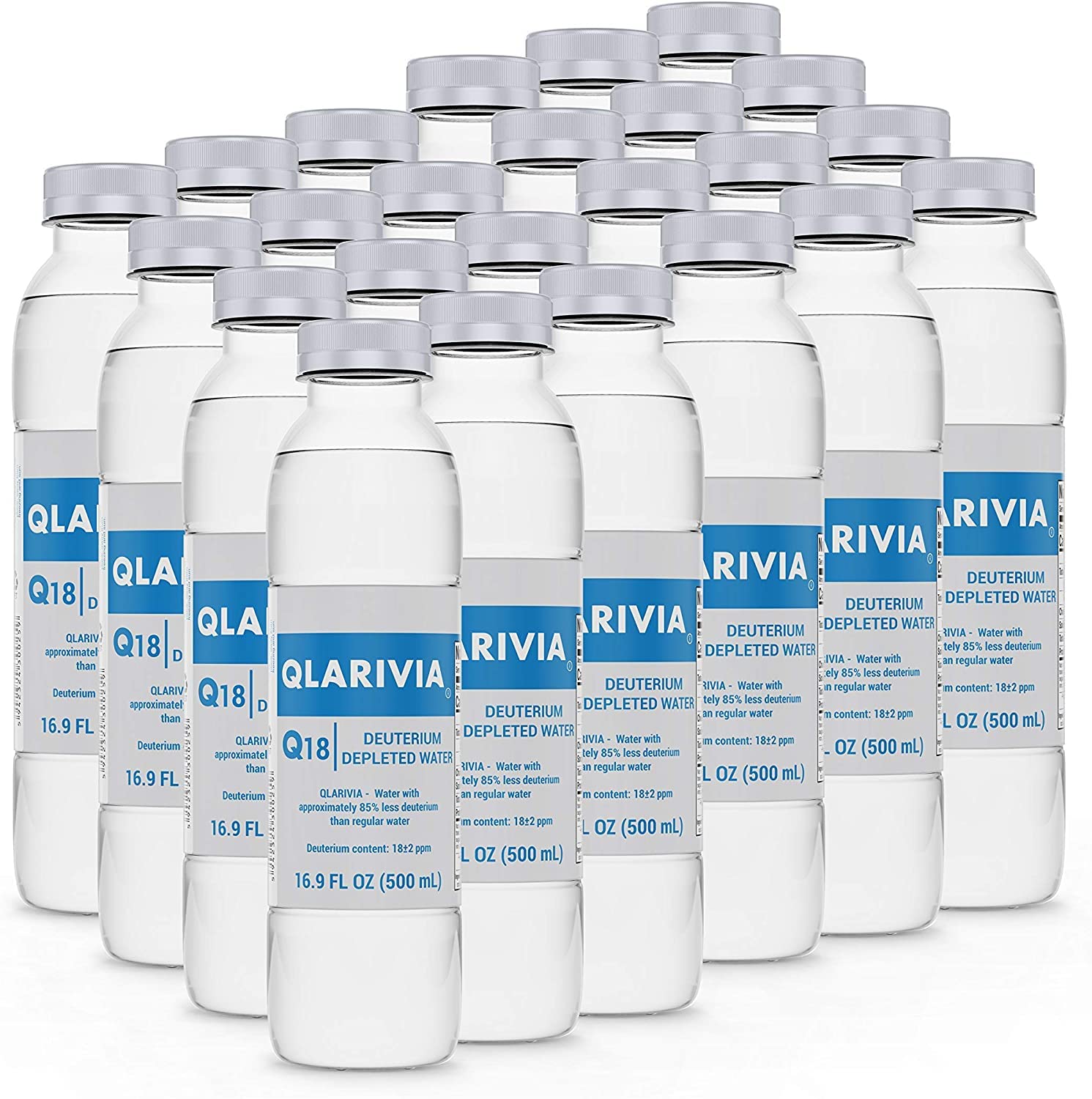 Qlarivia DDW 18 ppm Deuterium Depleted Water - Case of 24 Bottles (500ml Each) | Supports Hydration, Immune Health & Cellular Function | Perfect for Athletes, Wellness Enthusiasts & Anti-Aging