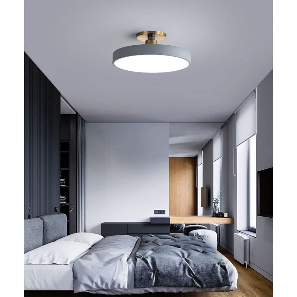 Nordic LED Ceiling Light - Modern Round Flush Mount Fixture with Remote Control, Ultra-Thin Design for Bedroom, Living Room, Kitchen & Office Lighting | Energy Efficient & Dimmable