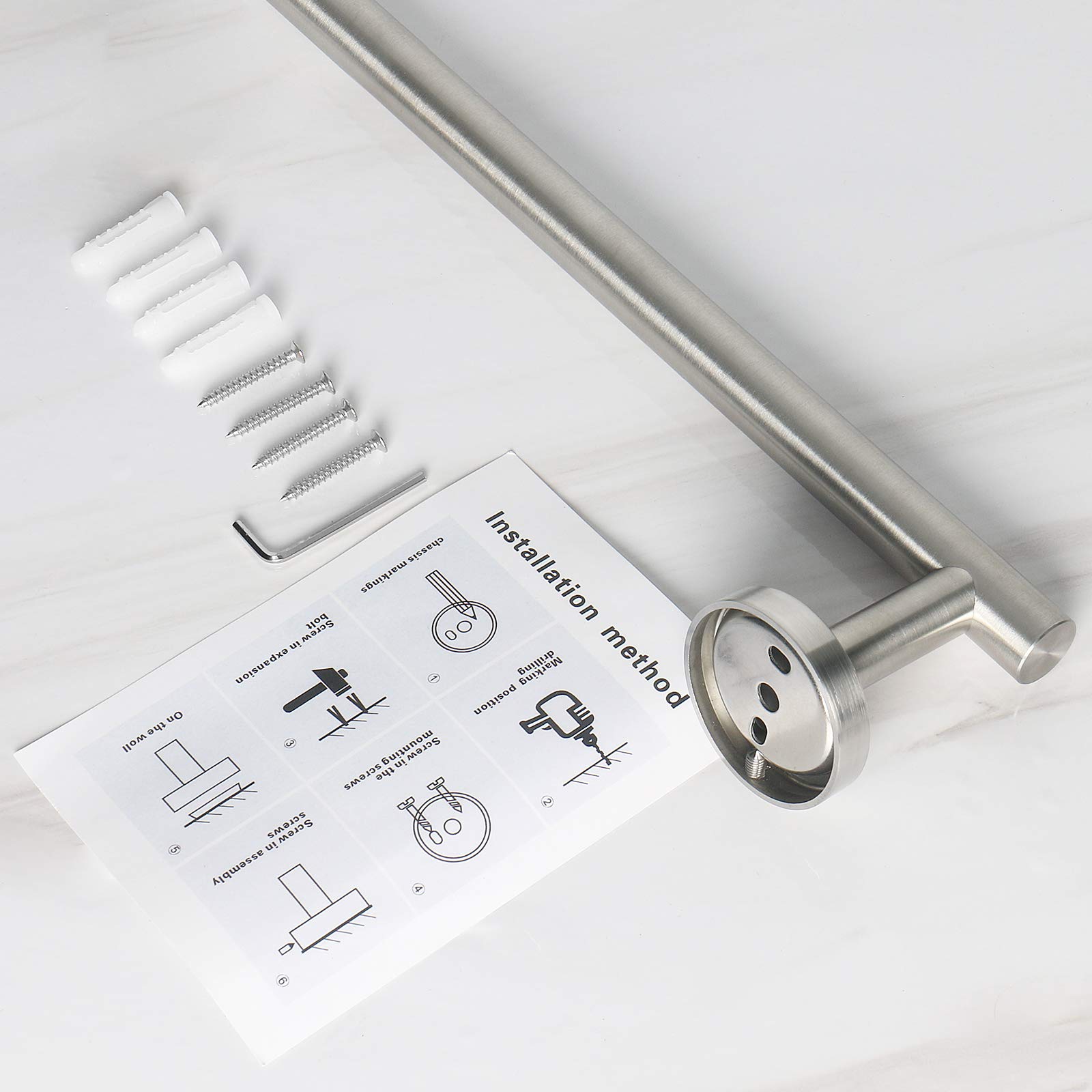 Premium Stainless Steel Bath Towel Bar - 12 Inch Brushed Nickel Wall Mounted Towel Rack for Bathroom, Shower & Spa - Heavy Duty Rustproof Bath Accessories (1 Pack) - Perfect for Modern Homes, Hotels & Luxury Resorts