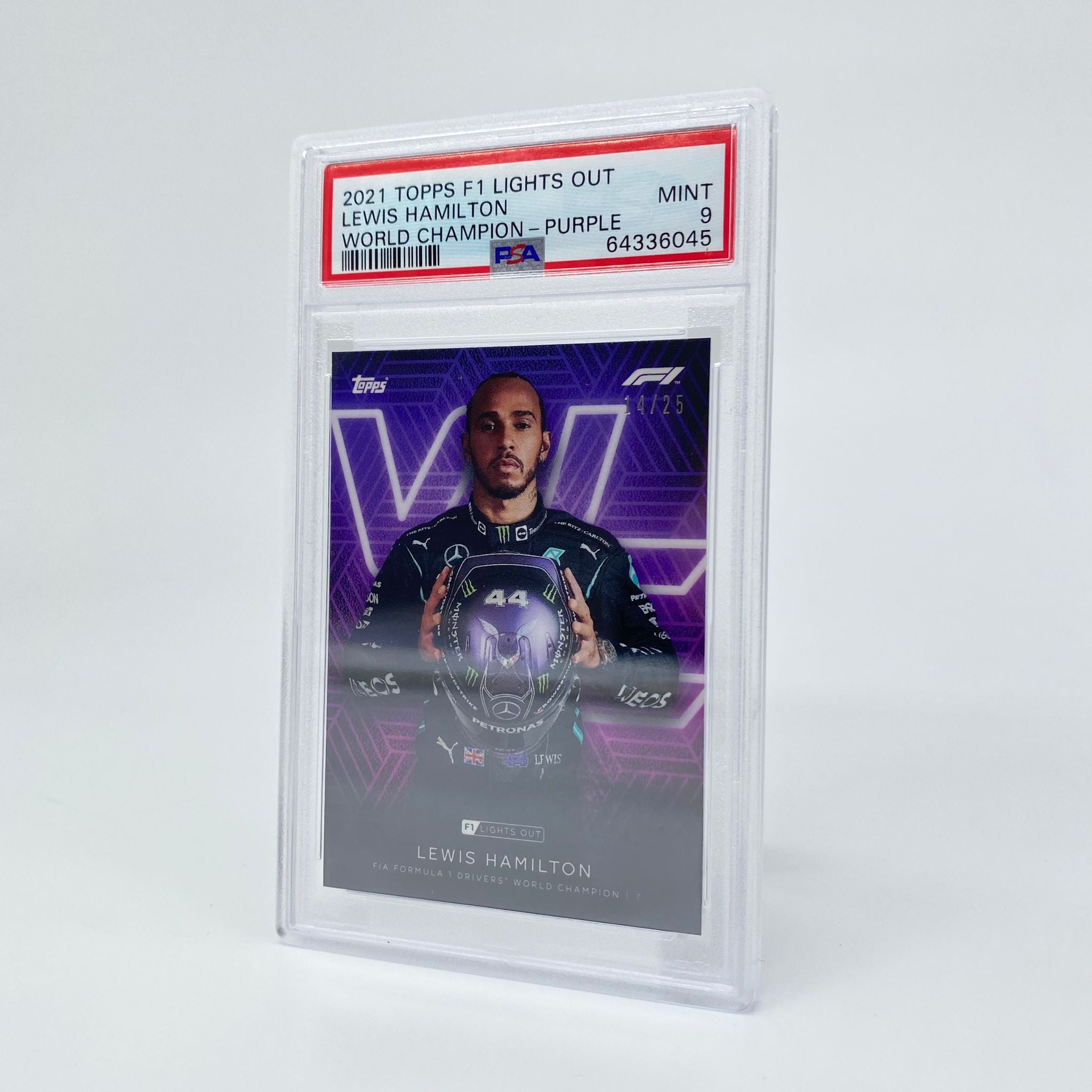PSA 9 Graded 14/25 Lewis Hamilton 2020 F1 Drivers World Champion Trading Card - Rare Collectible for Motorsport Fans & Sports Memorabilia Enthusiasts