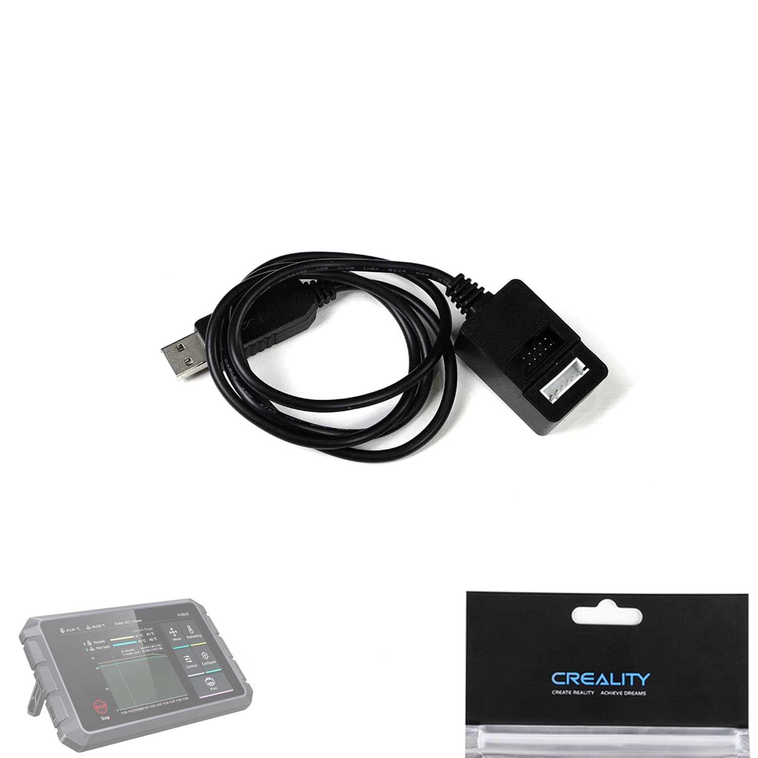 Creality Sonic Pad Serial Cable - Compatible with Ender-3 Pro, 3 V2, Ender-5 S1, 5 Pro, 3 S1, Pro, Ender-6 SE, Max, 3 Max, 2 Pro, CR-10 Smart & Pro | High-Speed 3D Printer Connection Cable | Perfect for Remote Printing & Firmware Updates