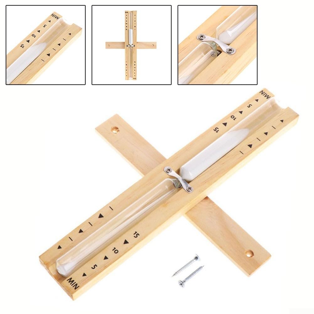 Premium Wooden Spa Hourglass Timer - 5/10/15 Minute Sand Timer for Relaxation, Bath, Yoga & Meditation - Elegant Home & Spa Decor Gift