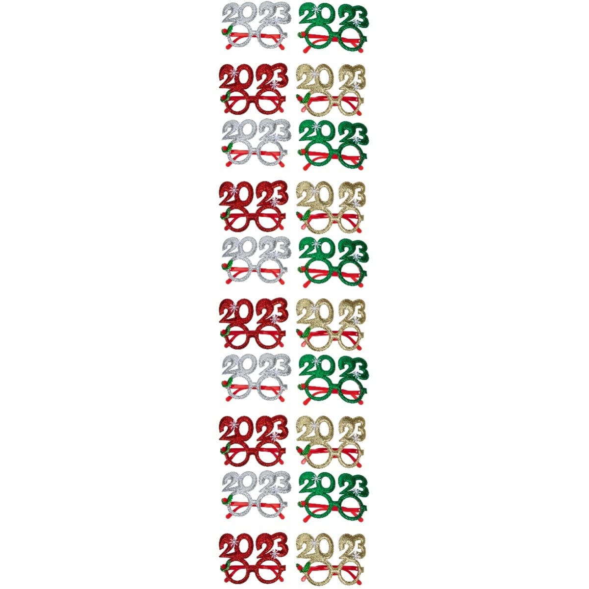 Amosfun 20-Pack Happy New Year Party Glasses Frames - 2023 Celebration Costume Eyewear for New Year's Eve, Birthday Parties & Festive Events