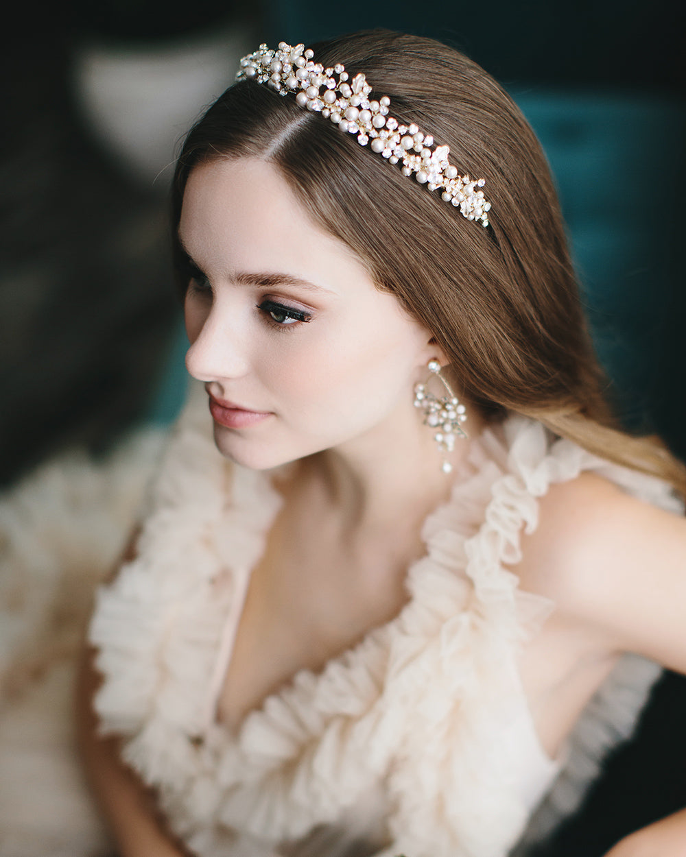 Caroline Pearl Tiara - Elegant Bridal Headpiece for Weddings, Prom & Special Occasions | Vintage-Inspired Crystal & Pearl Crown