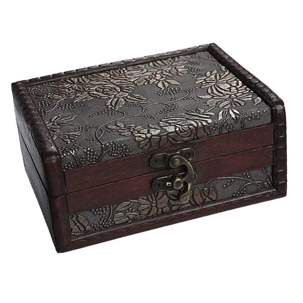 Antique Treasure Chest Storage Box - Jewelry Organizer, Gift Card Holder & Makeup Case - Vintage Style Decorative Box for Home Decor, Wedding Favors & Themed Parties