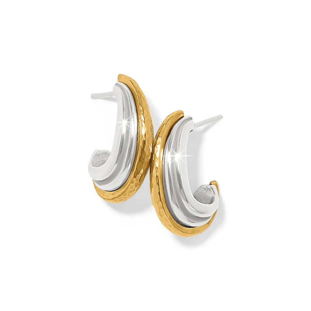 Brighton Ferrara Deco Small Hoop Earrings - 14K Gold Plated Minimalist Dainty Hoops for Women | Perfect for Everyday Wear, Office & Special Occasions
