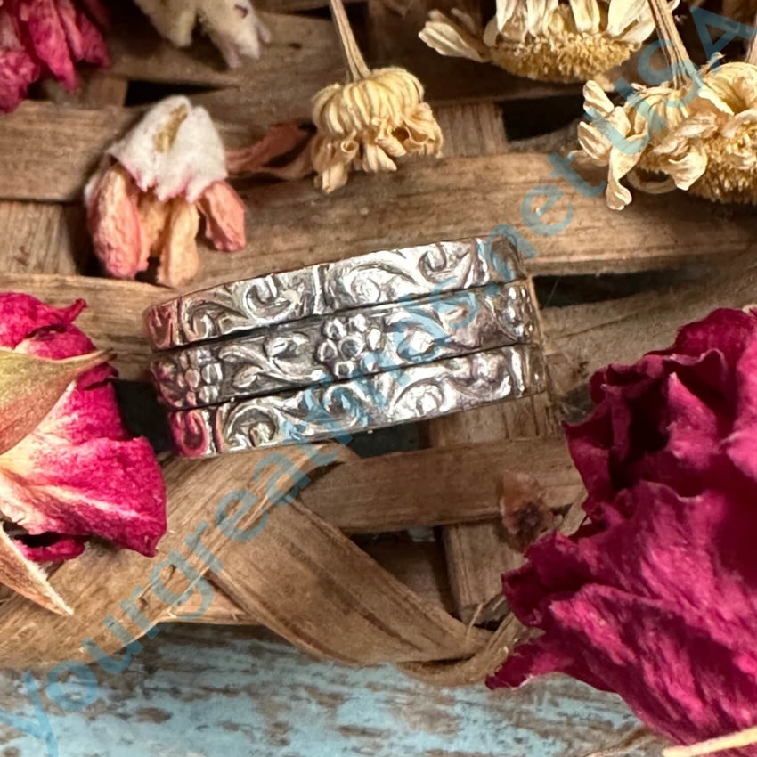 Elegant Sterling Silver Floral Wide Band Spinner Ring for Women | Adjustable Size 5 | Perfect for Meditation, Stress Relief & Fashion Accessories
