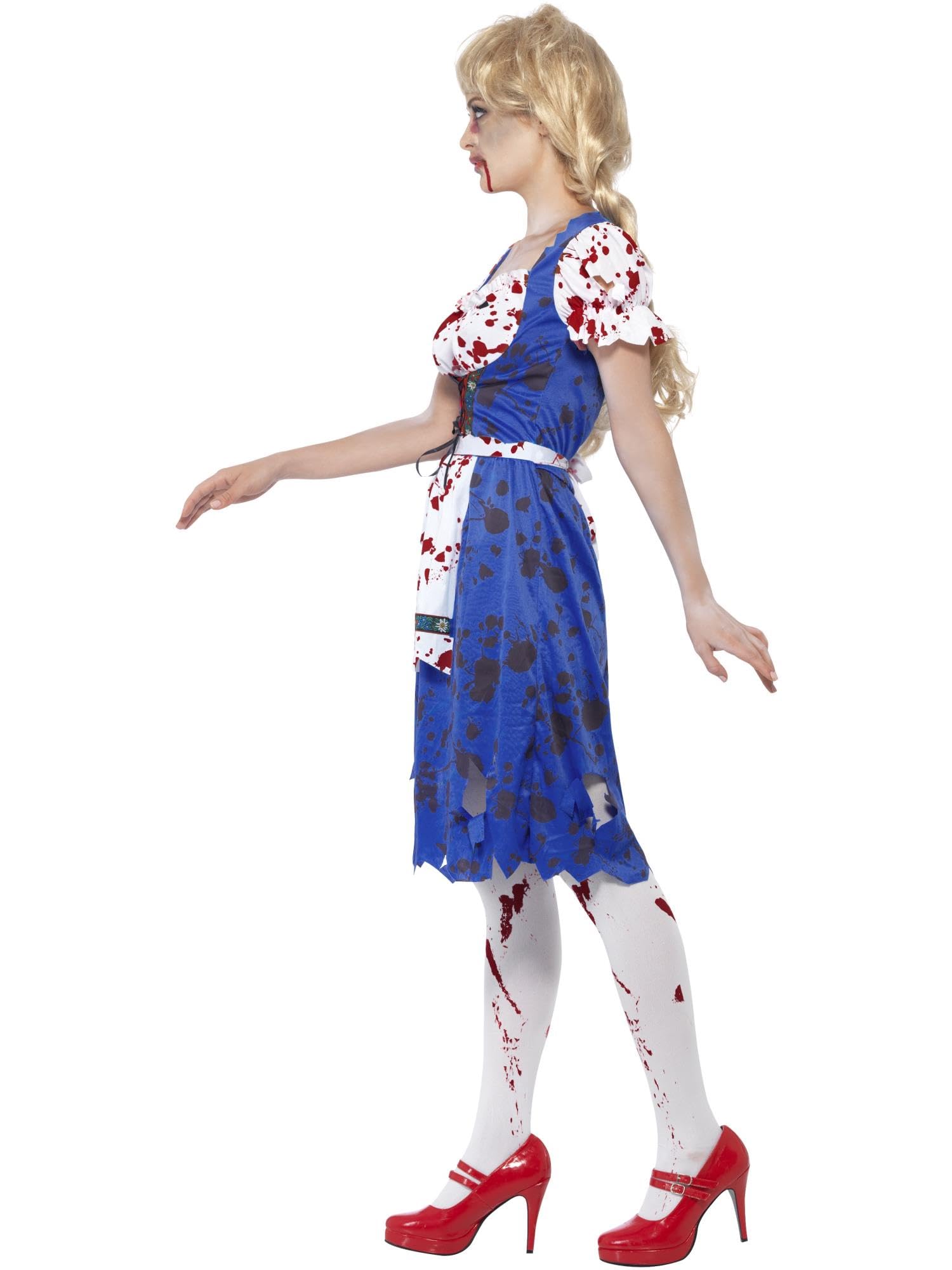 Smiffys Women's Zombie Bavarian Costume Dress - Halloween Party Outfit for Adults, Cosplay & Themed Events (Multi, Large)