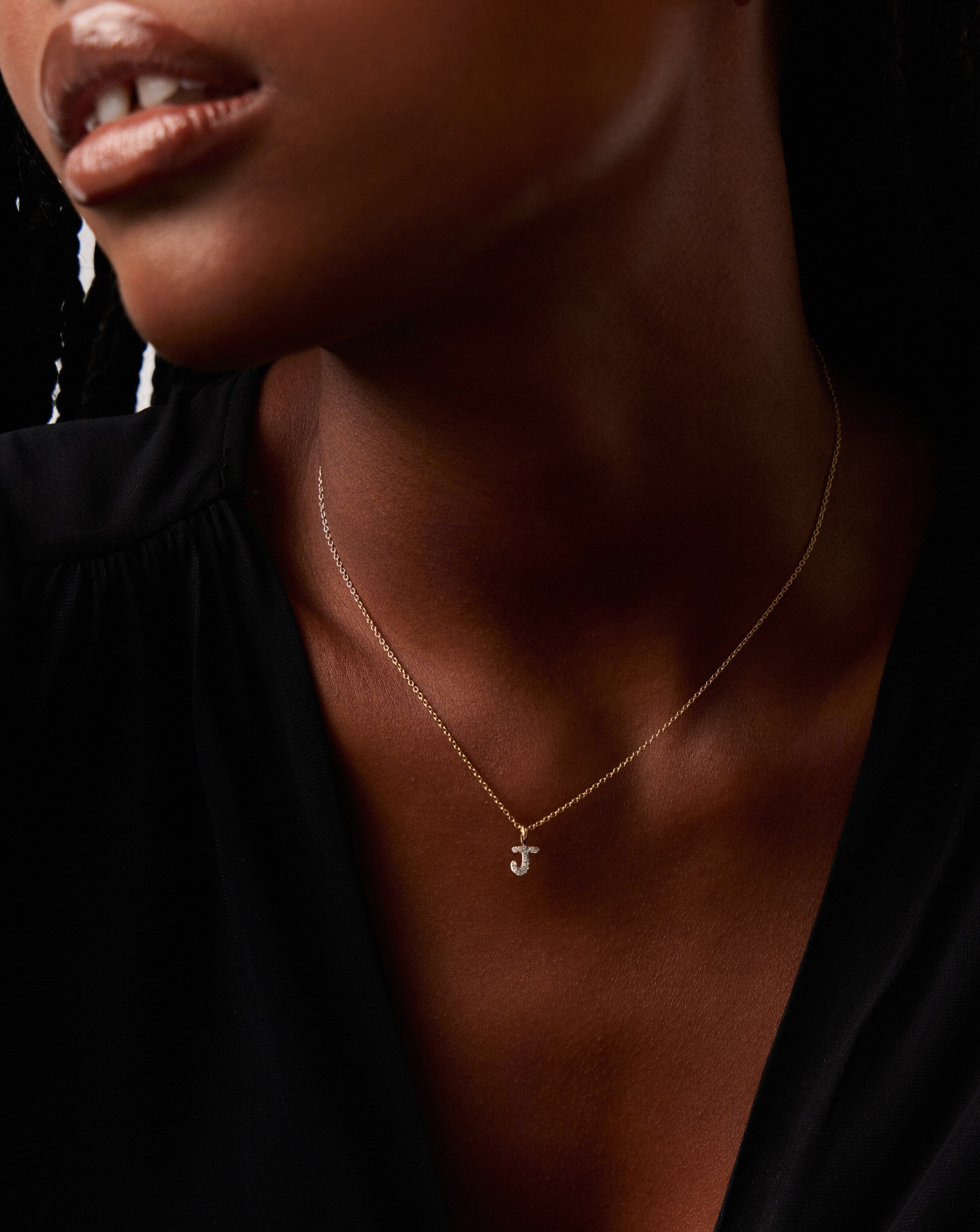 14k Solid Yellow Gold Plated Diamond Initial 'J' Mini Pendant Necklace - Elegant Personalized Jewelry Gift for Women, Perfect for Birthdays, Anniversaries & Special Occasions