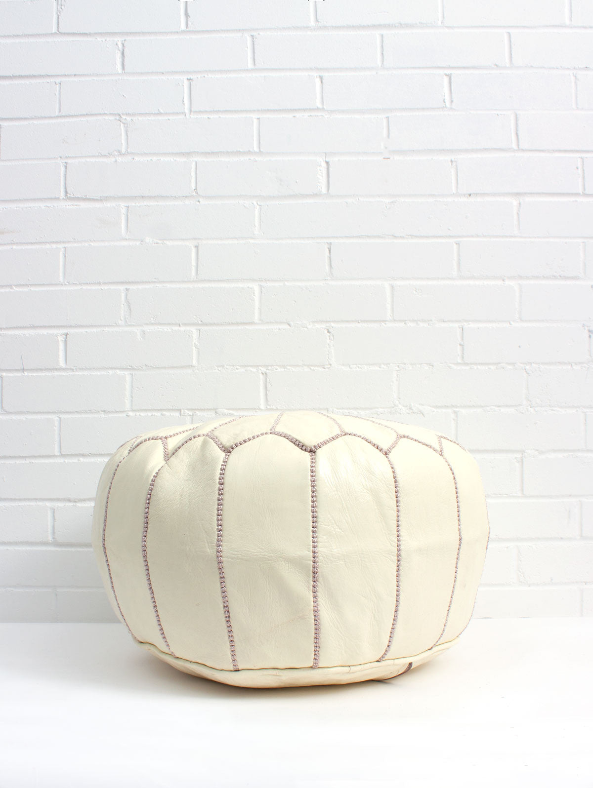 Handmade Moroccan Leather Pouffe Ottoman - Pale Lemon Yellow Boho Chic Footstool for Living Room, Bedroom & Nursery | Perfect for Cozy Seating, Extra Storage & Home Decor
