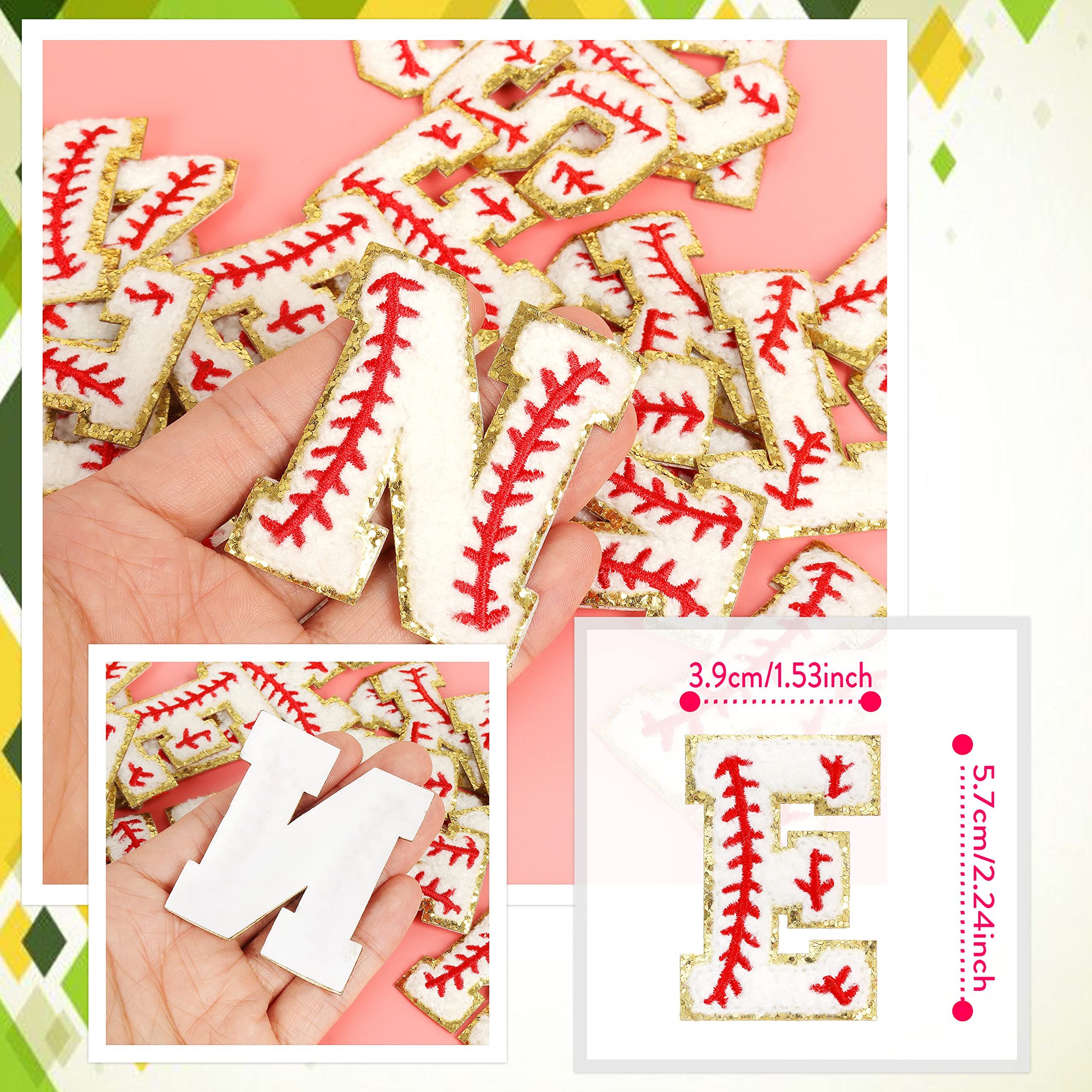 26PCS Self-Adhesive Chenille Letter Patches - Embroidered Alphabet Patches for Backpacks, Jackets & DIY Crafts | Varsity Style Iron-On Letters for Customization (A-Z) - Perfect for School Spirit, Fashion DIY & Personalized Gifts