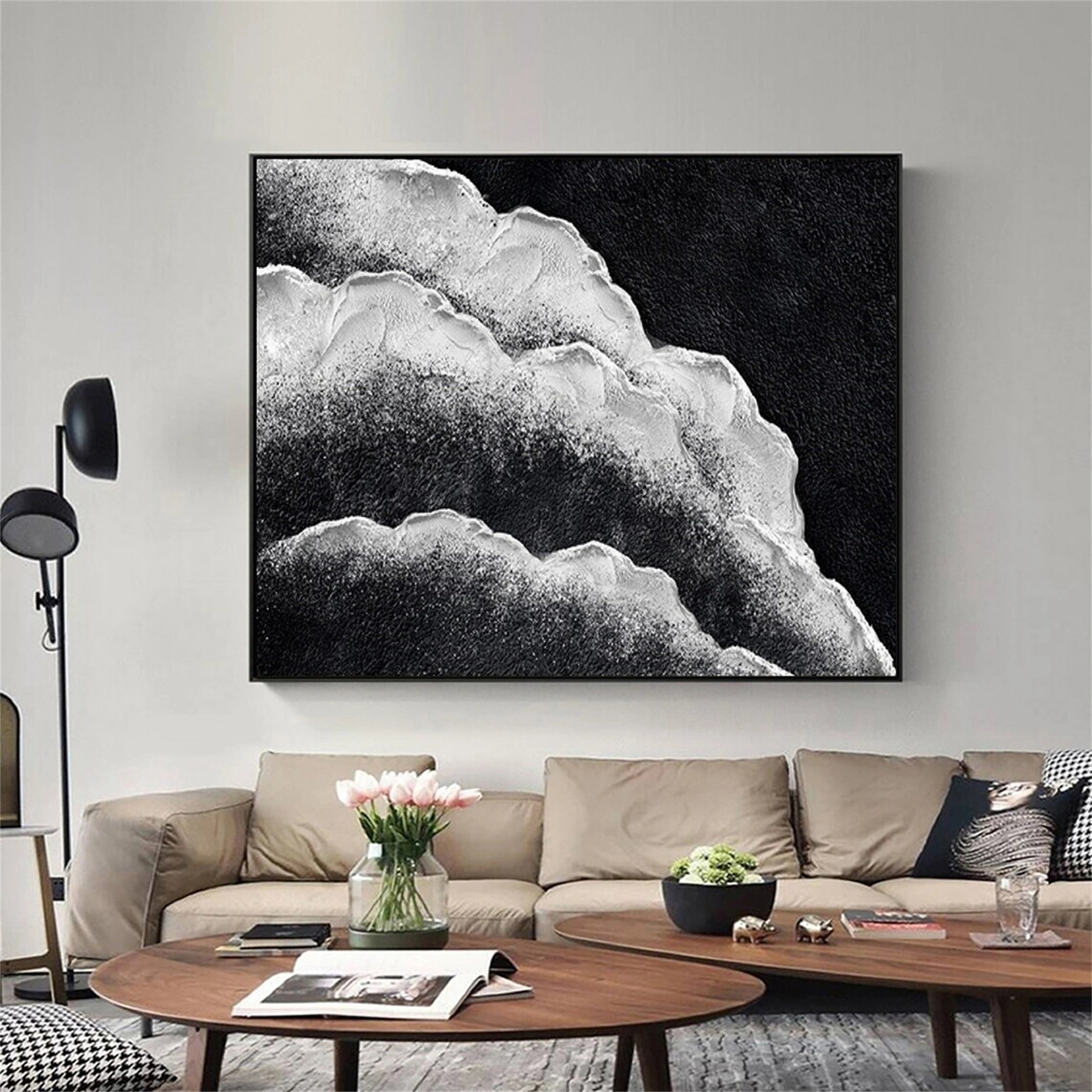 Ocean and Sky Painting #OS 115 - Handmade Canvas Wall Art for Home Decor, Office, Living Room & Bedroom
