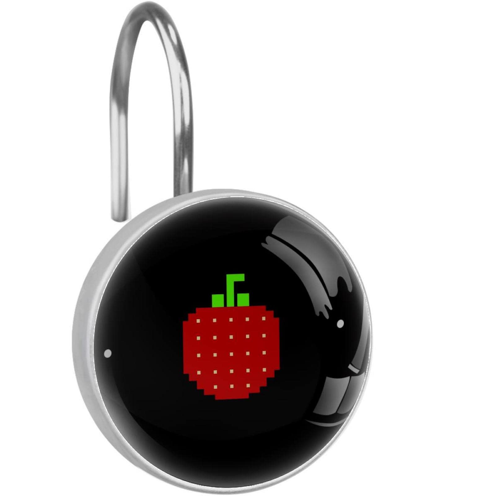 Strawberry Black Shower Curtain Hooks - Rustproof Bathroom Hooks for Shower Liners, Durable Metal Hooks for Hanging Shower Curtains - Perfect for Bathroom, Laundry Room, and Closet Organization