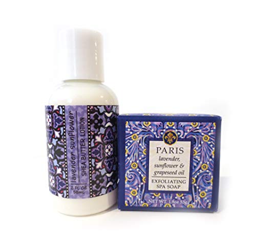 Greenwich Bay Trading Co. Paris Lavender & Sunflower Shea Butter Soap and Lotion Gift Set - Luxurious Skin Care Set for Dry Skin, Perfect for Spa Day, Birthday Gifts & Home Relaxation