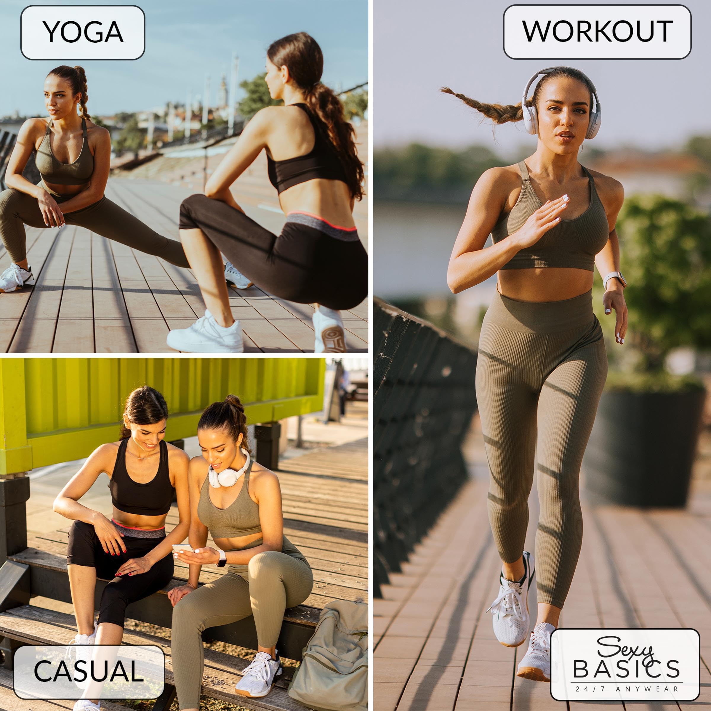Sexy Women's Cotton Spandex Sports Bra - 4-Way Stretch Racerback Workout Bra | Multi-Pack for Yoga, Gym & Running | Comfortable & Supportive Activewear