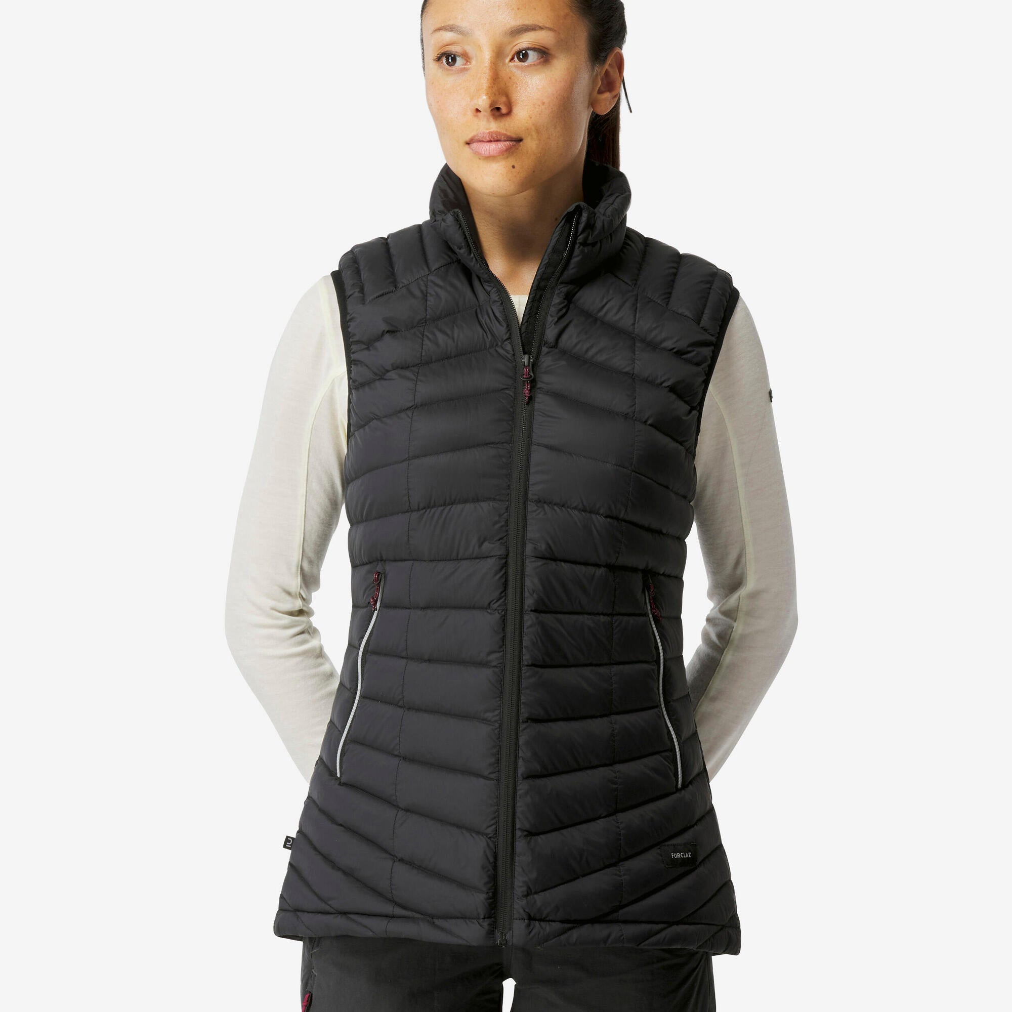 Forclaz Women's MT100 Down Puffer Vest - Lightweight Warm Winter Jacket for Hiking, Camping & Outdoor Activities
