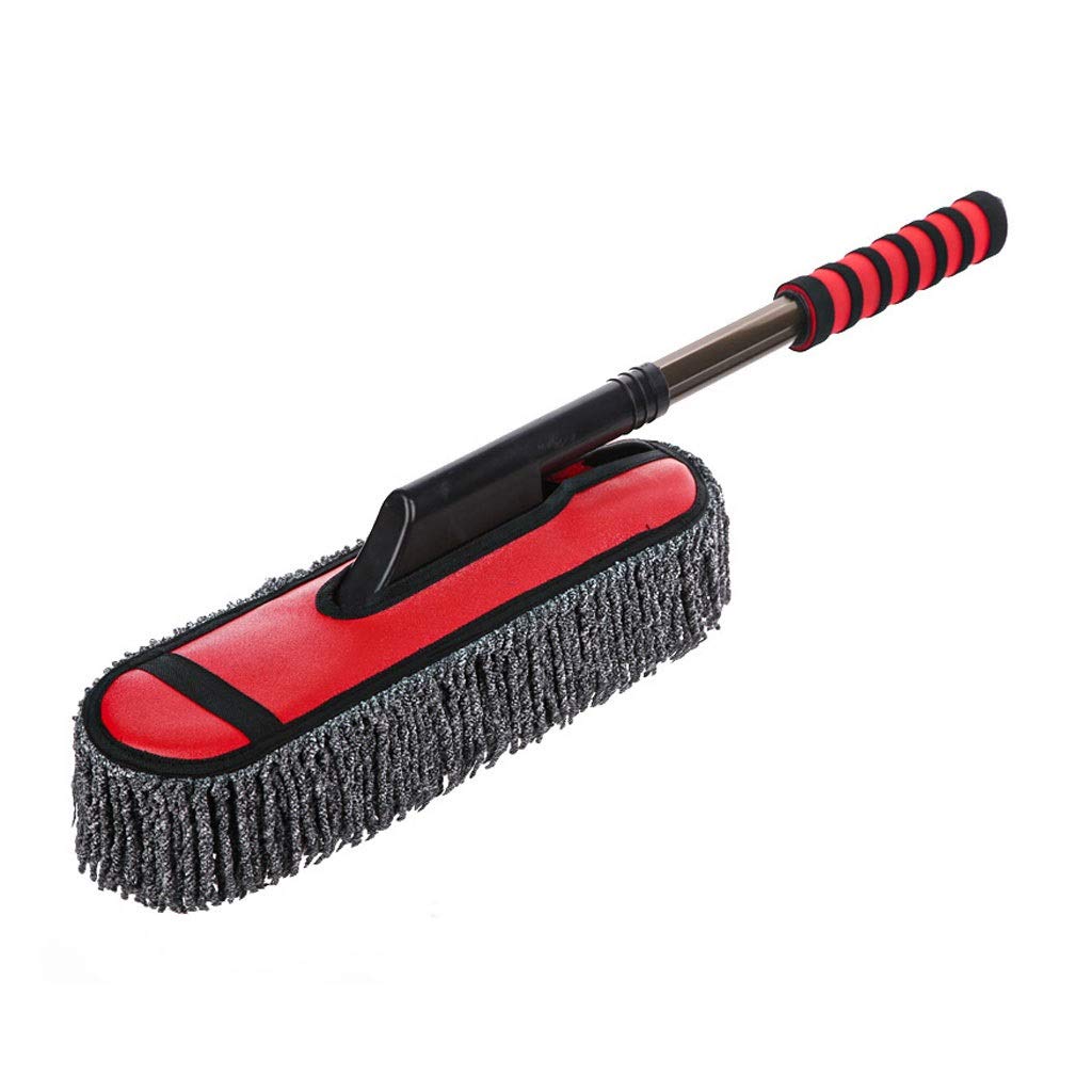 Premium Microfiber Car & Home Duster with Telescopic Handle - Red Feather Duster for Car Dashboard, Interior Cleaning, Office & Counter Dusting | Ideal for Home, Car & Workspace Cleaning