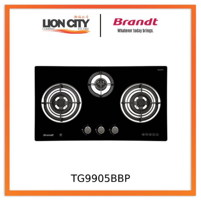 Brandt TG9905BBP 3-Burner Gas Cooktop - High Efficiency Stainless Steel Gas Hob for Modern Kitchens | Perfect for Home Cooking, Restaurants & Outdoor Use