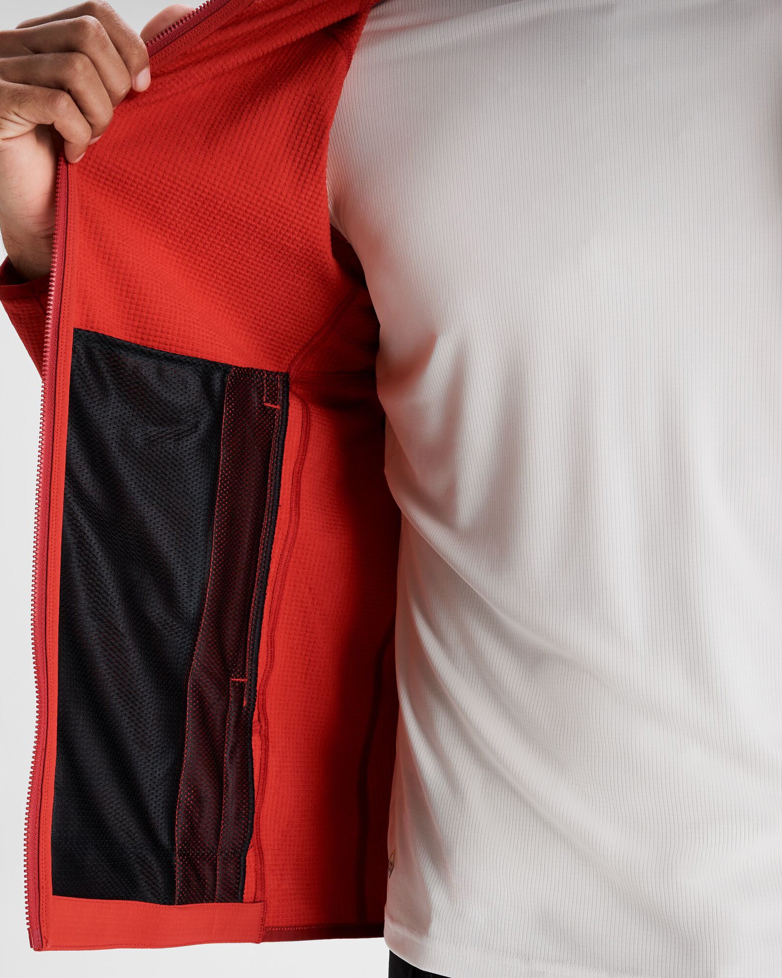 Men's Aysen Hooded Fleece Jacket - Spicy Chilli Pepper Red - Warm Winter Outdoor Coat for Hiking, Camping & Casual Wear