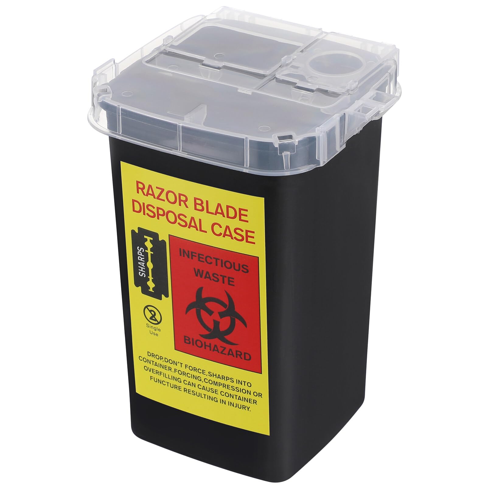 FOMIYES Sharps Disposal Container - Safe Biohazard Waste & Razor Blade Disposal for Home & Professional Use | Leak-proof Medical Waste Container for Needles, Syringes & Sharp Objects | Ideal for Clinics, Hospitals & Home Healthcare
