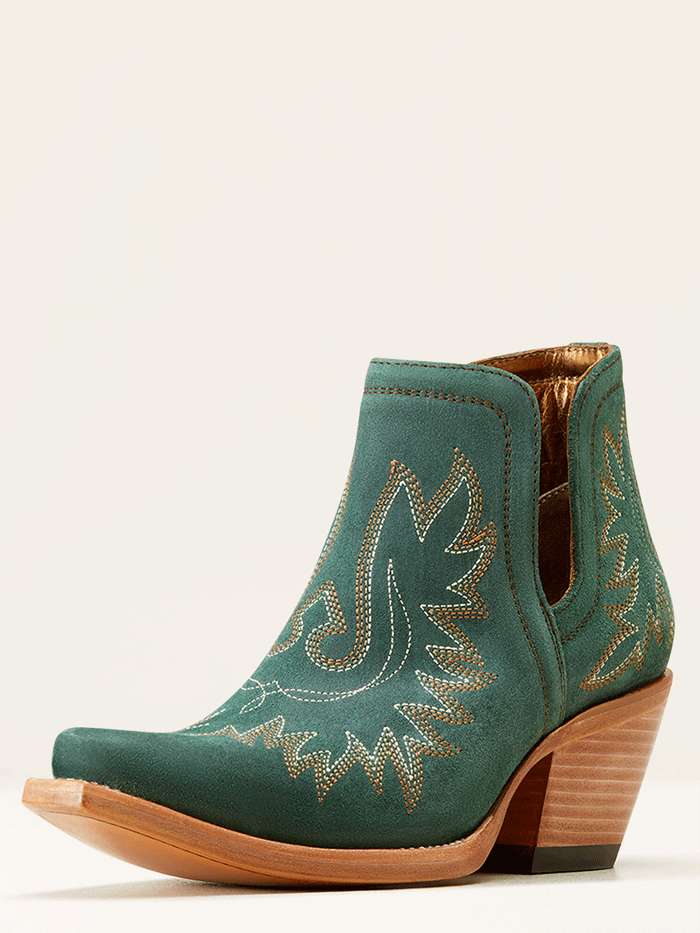 Ariat Women's Dixon Western Boot in Poseidon Suede Green - Comfortable Cowgirl Boots for Riding, Country Dancing & Western Fashion