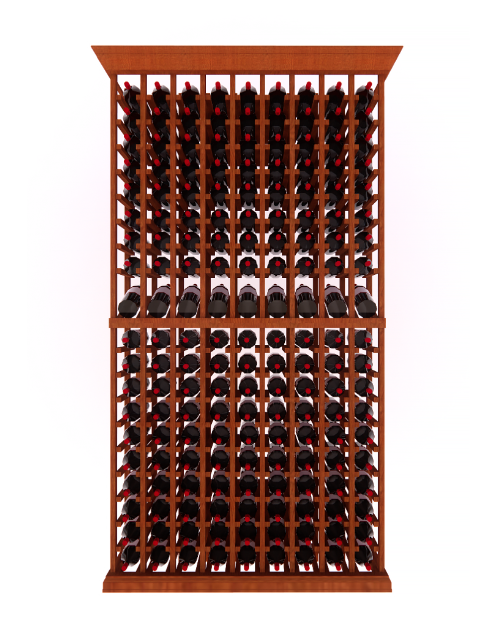 9 Column 171 Bottle 6.5ft Wooden Wine Rack Kit - Sturdy Wall Mounted Wine Storage Display for Home, Restaurant & Bar Organization