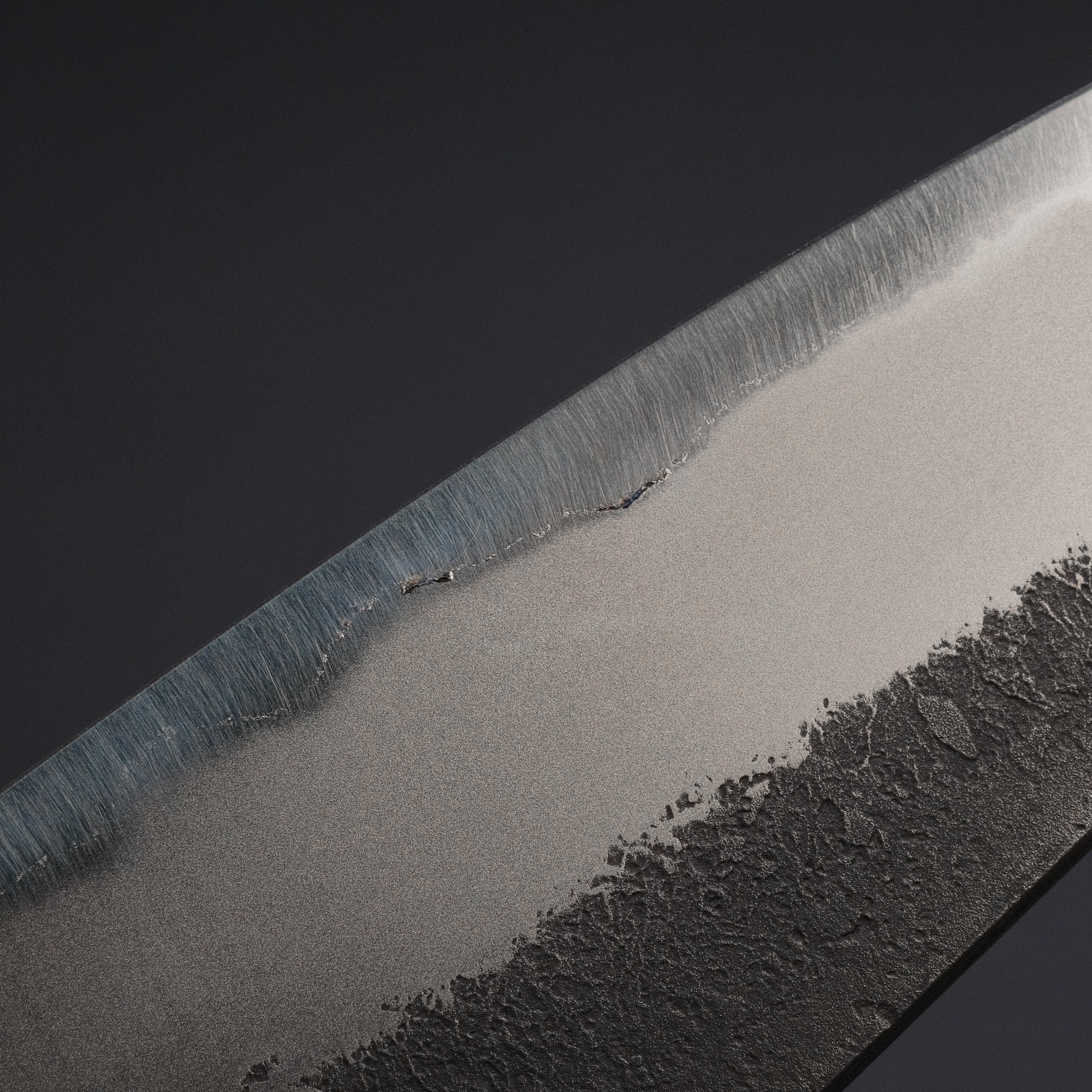 Akifusa Wakui Kurouchi Nashiji Blue #2 Kiritsuke Gyuto 240mm Japanese Chef Knife with Ebony Handle - Professional Kitchen Knife for Sushi, Meat, Vegetables - Discounted Sale