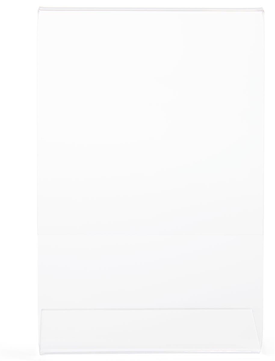 25 Pack Acrylic Sign Frames 4x6 Inches - Clear Lucite Slant Back Poster Holders with Slide-in Design for Retail Displays, Restaurants, and Office Signage