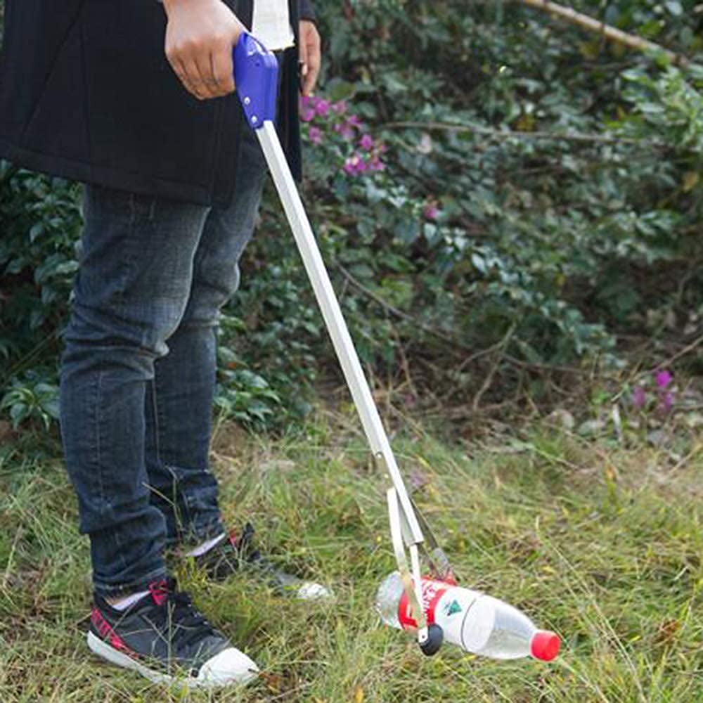 Foldable Aluminum Long Arm Reacher Grabber Tool - Extendable Litter Picker for Trash Collection, Recycling & Outdoor Cleaning (Ideal for Elderly, Disabled & Garden Use)