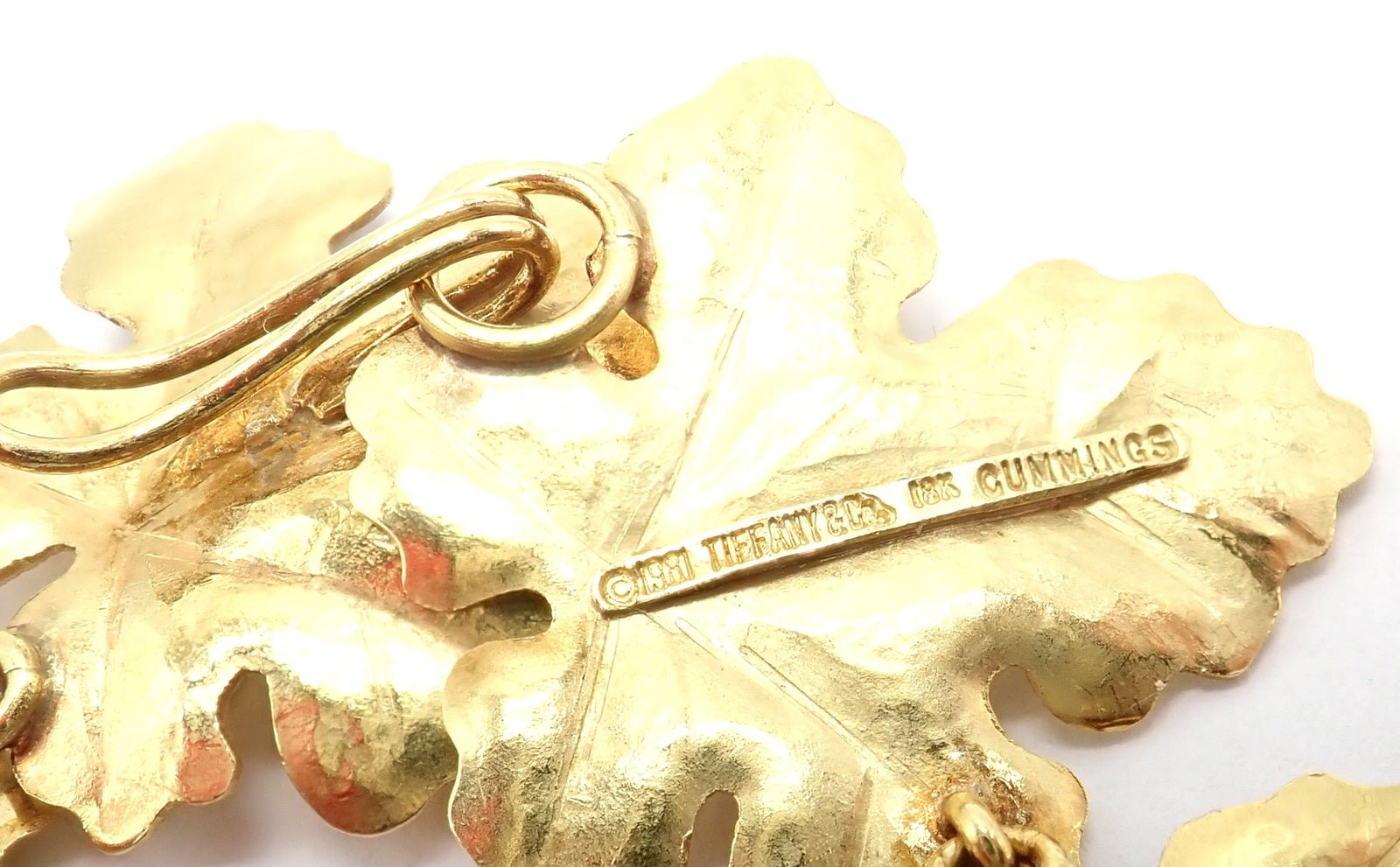 Authentic Tiffany & Co Angela Cummings 18K Yellow Gold Leaf Necklace - Vintage 1981 Rare Collectible Jewelry for Women - Perfect for Weddings, Anniversaries & Special Occasions