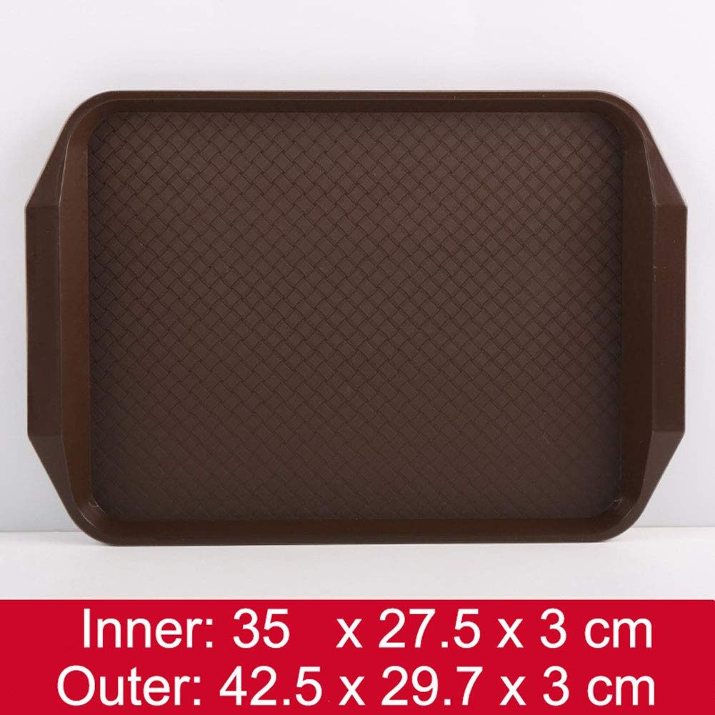 Unbreakable ABS Plastic Serving Trays - 7-Piece Non-Slip Fast Food Tray Set for Cafeteria, Restaurant & Home Use - Durable Tableware in 7 Vibrant Colors